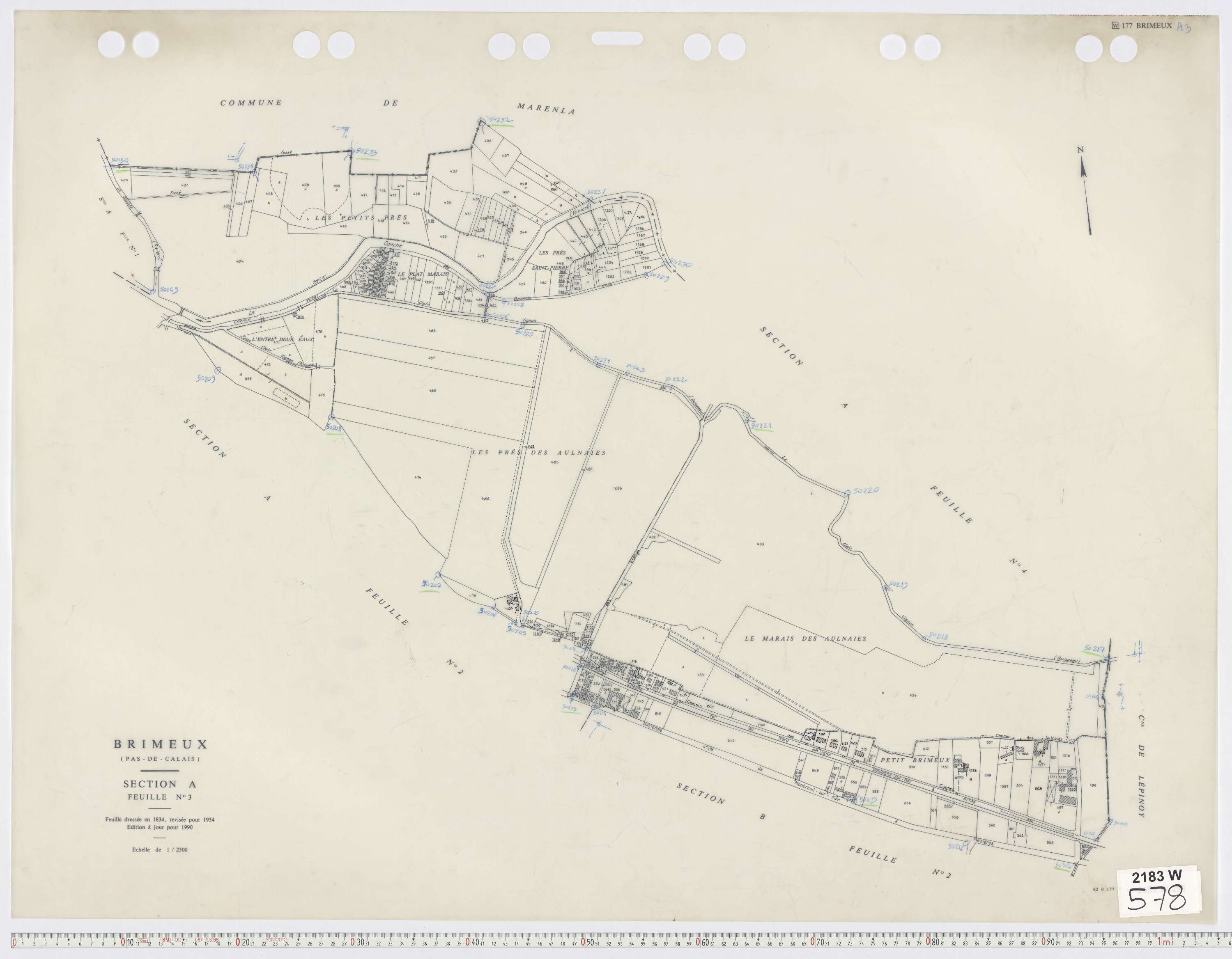 Brimeux - Section A, feuille 3.