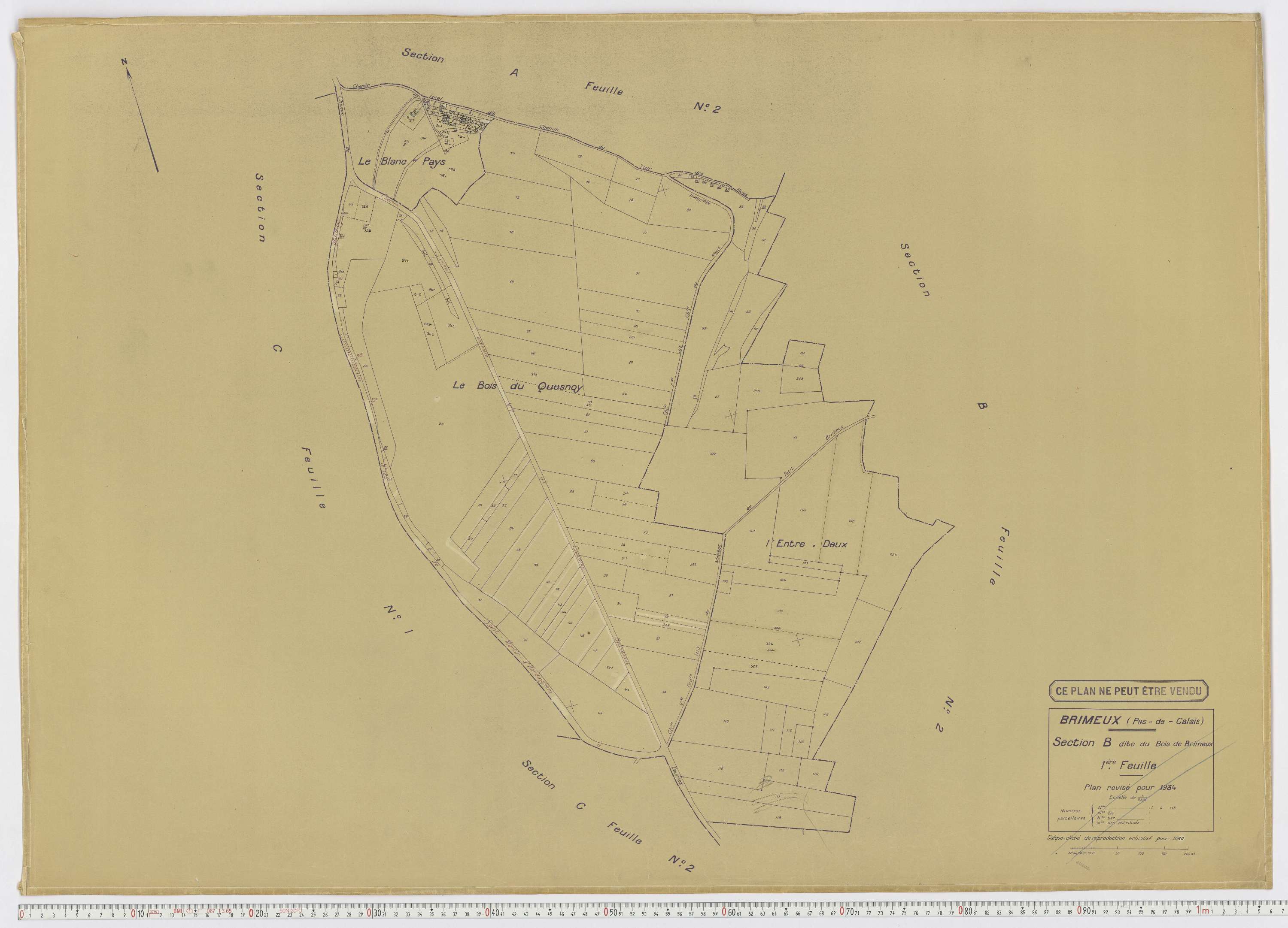 Brimeux - Section B, feuille 1.