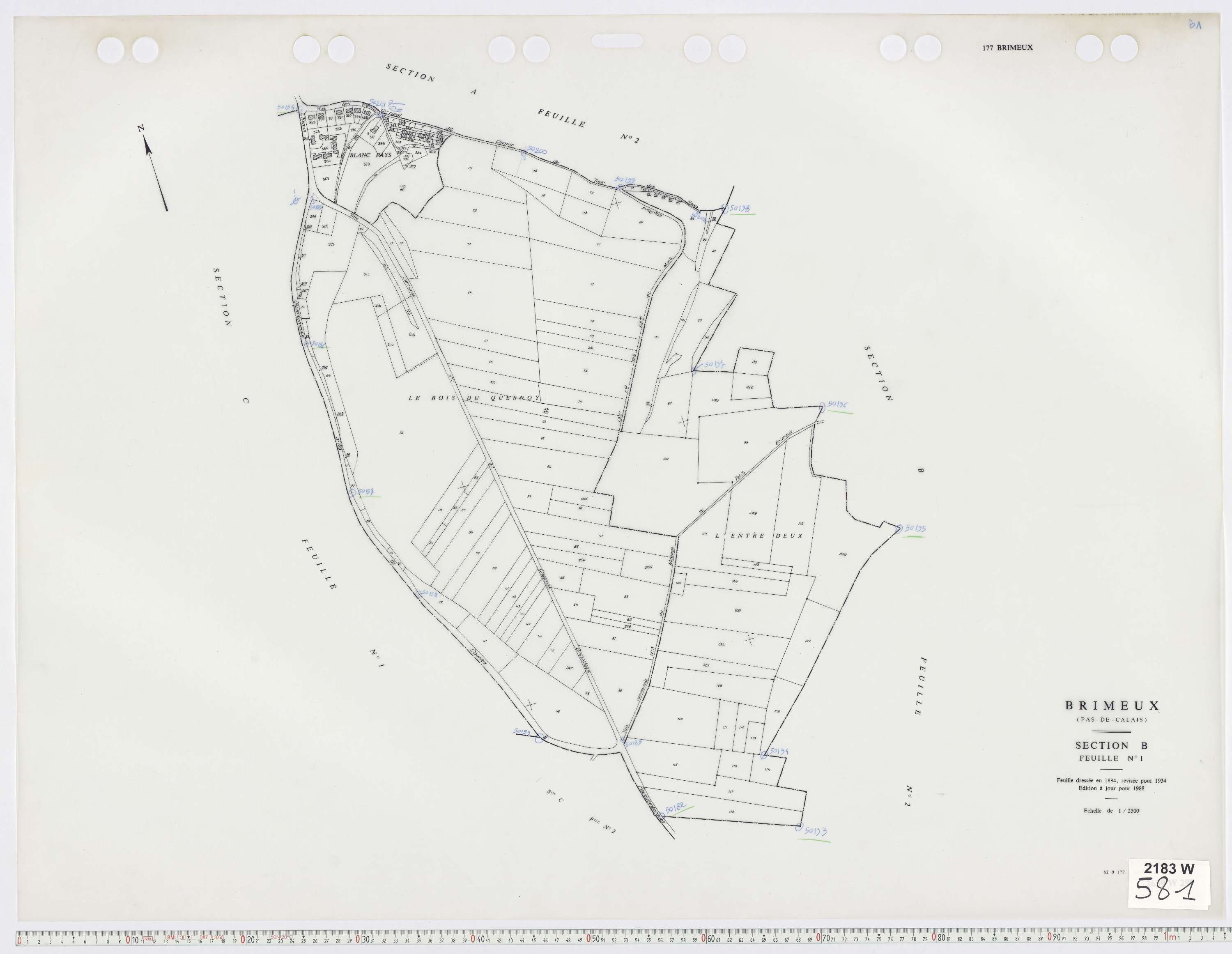 Brimeux - Section B, feuille 1.