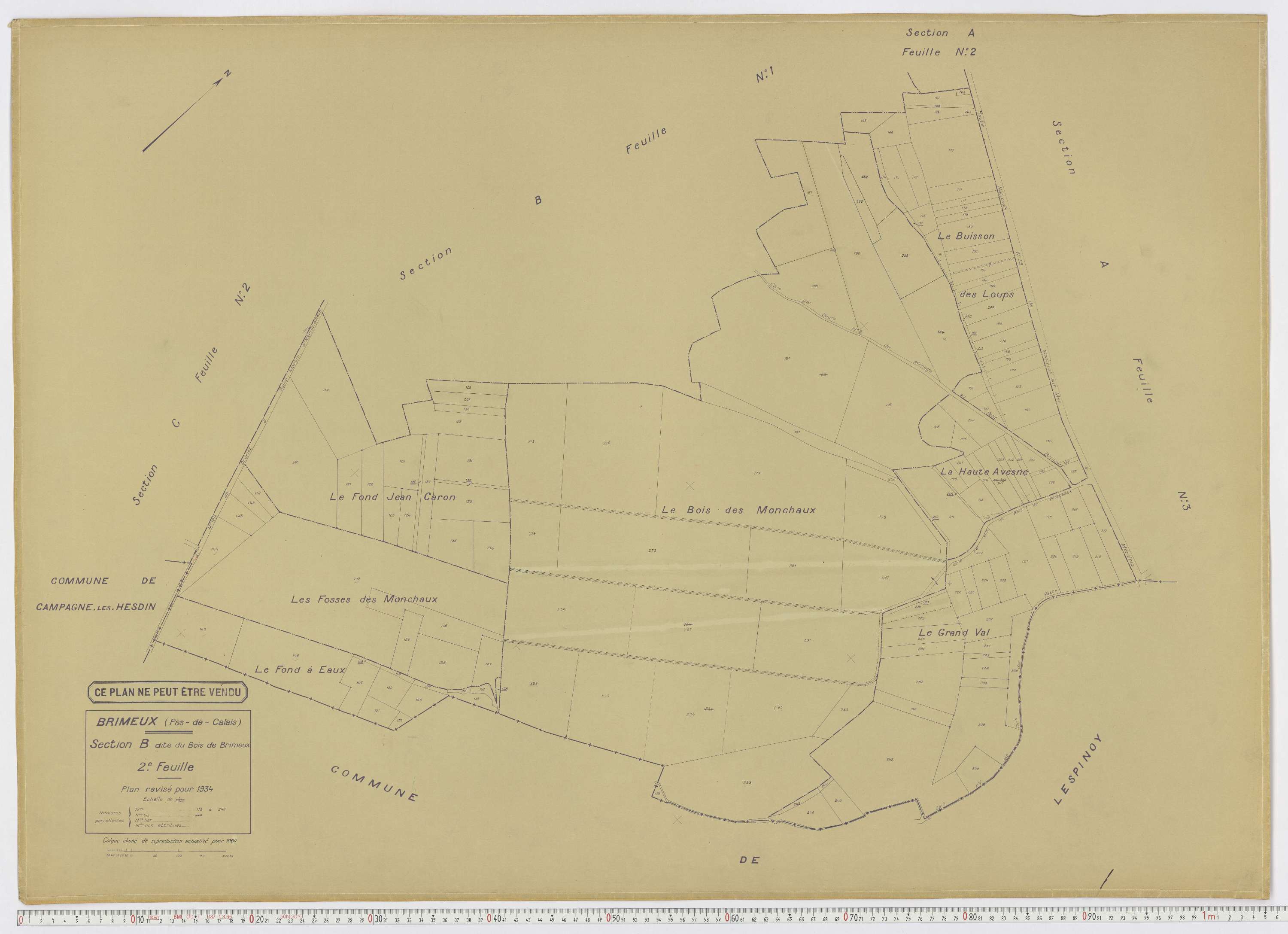 Brimeux - Section B, feuille 2.