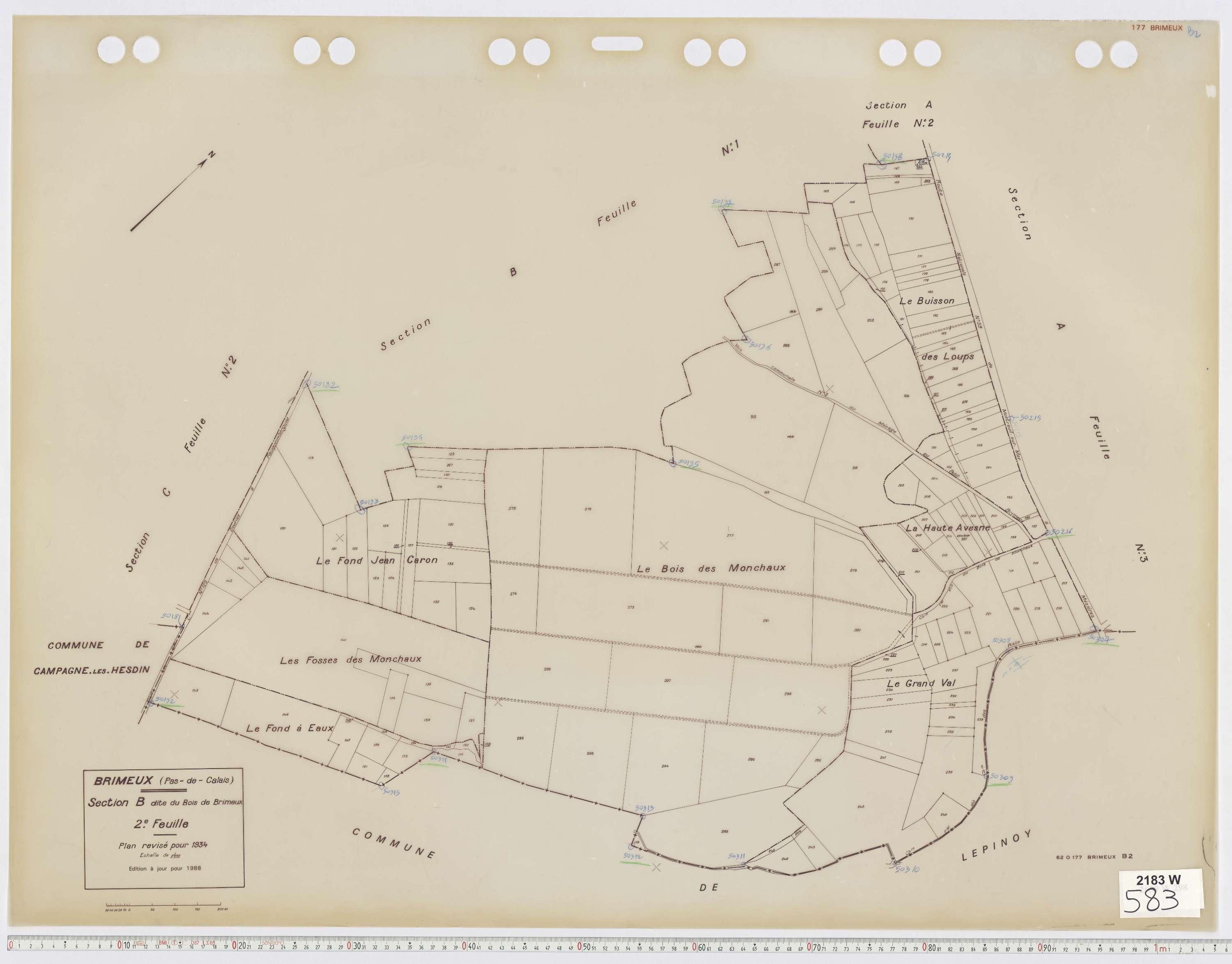 Brimeux - Section B, feuille 2.