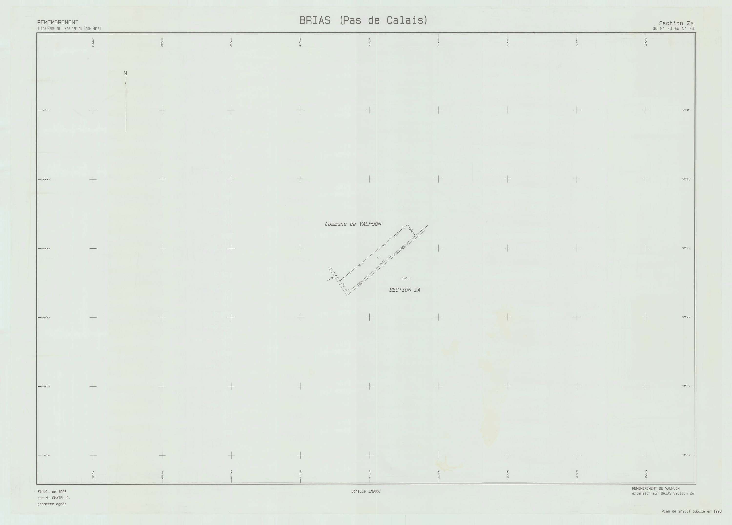 Brias - Plan de remembrement : section ZA.