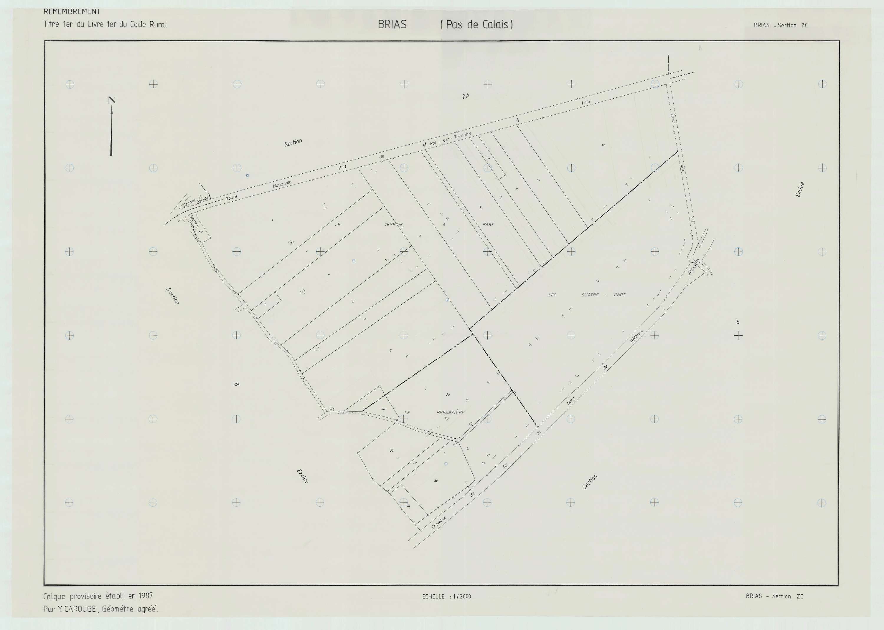 Brias - Plan de remembrement : section ZC.