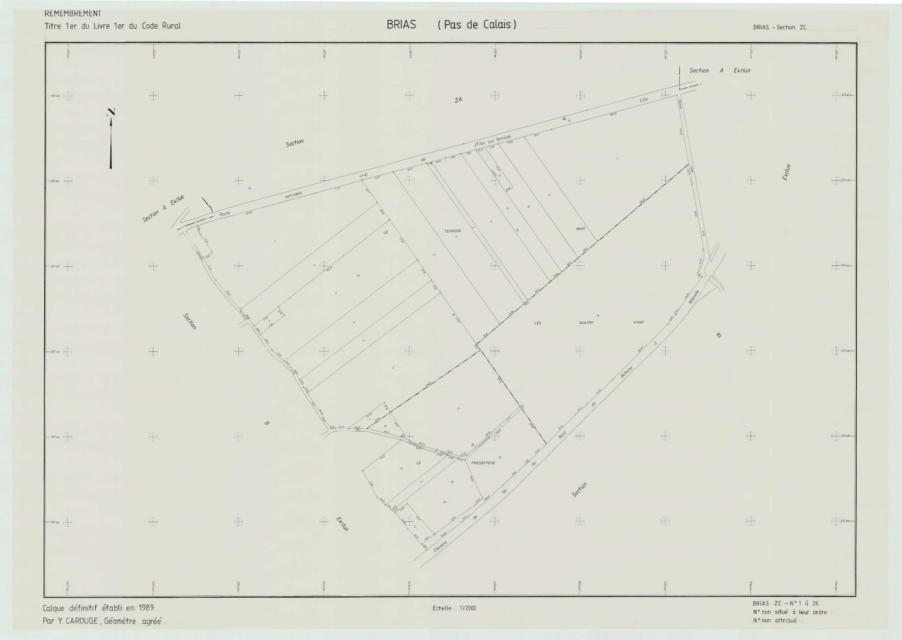 Brias - Plan de remembrement : section ZC.