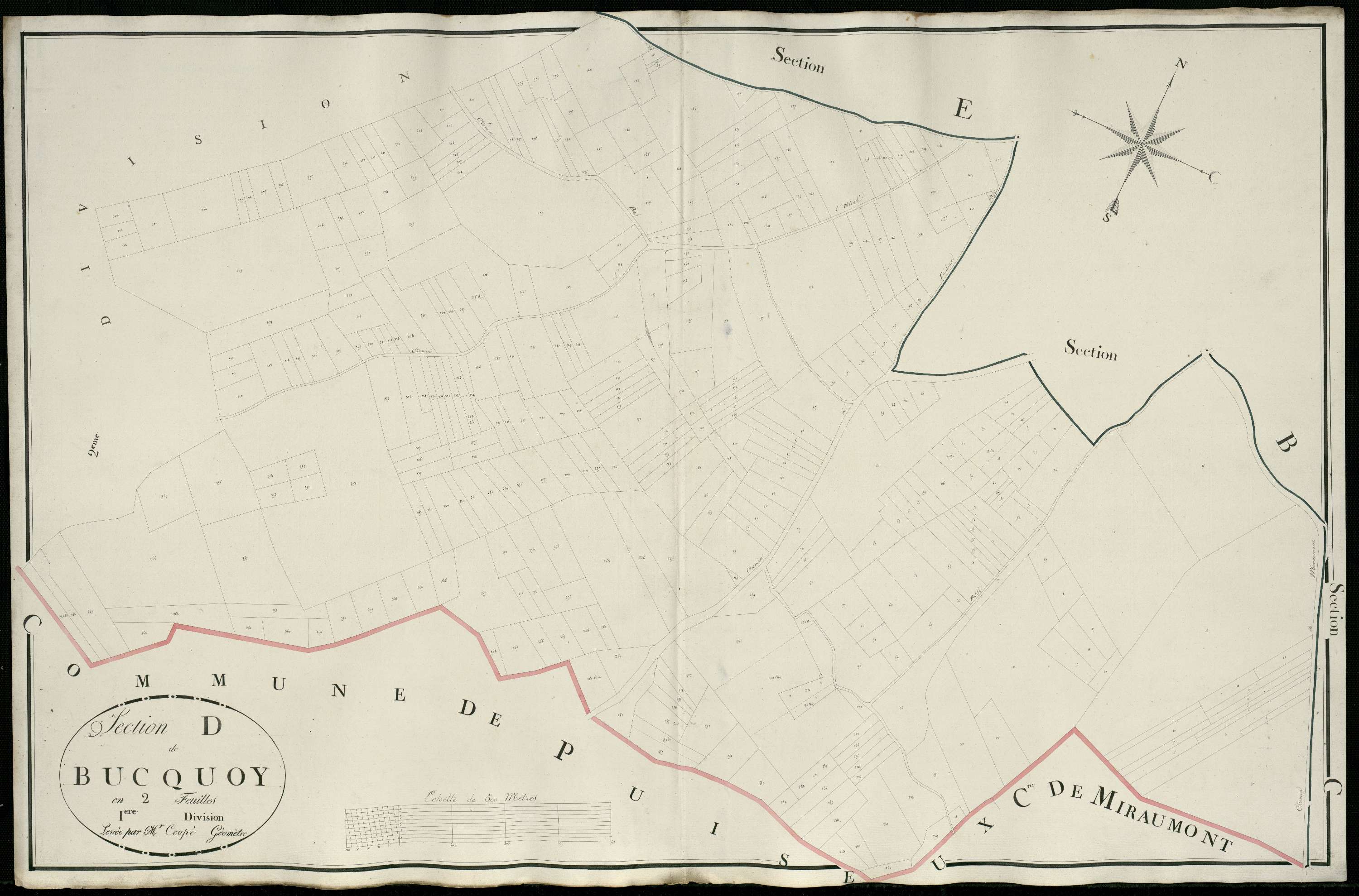 Bucquoy - Section D, 1re feuille