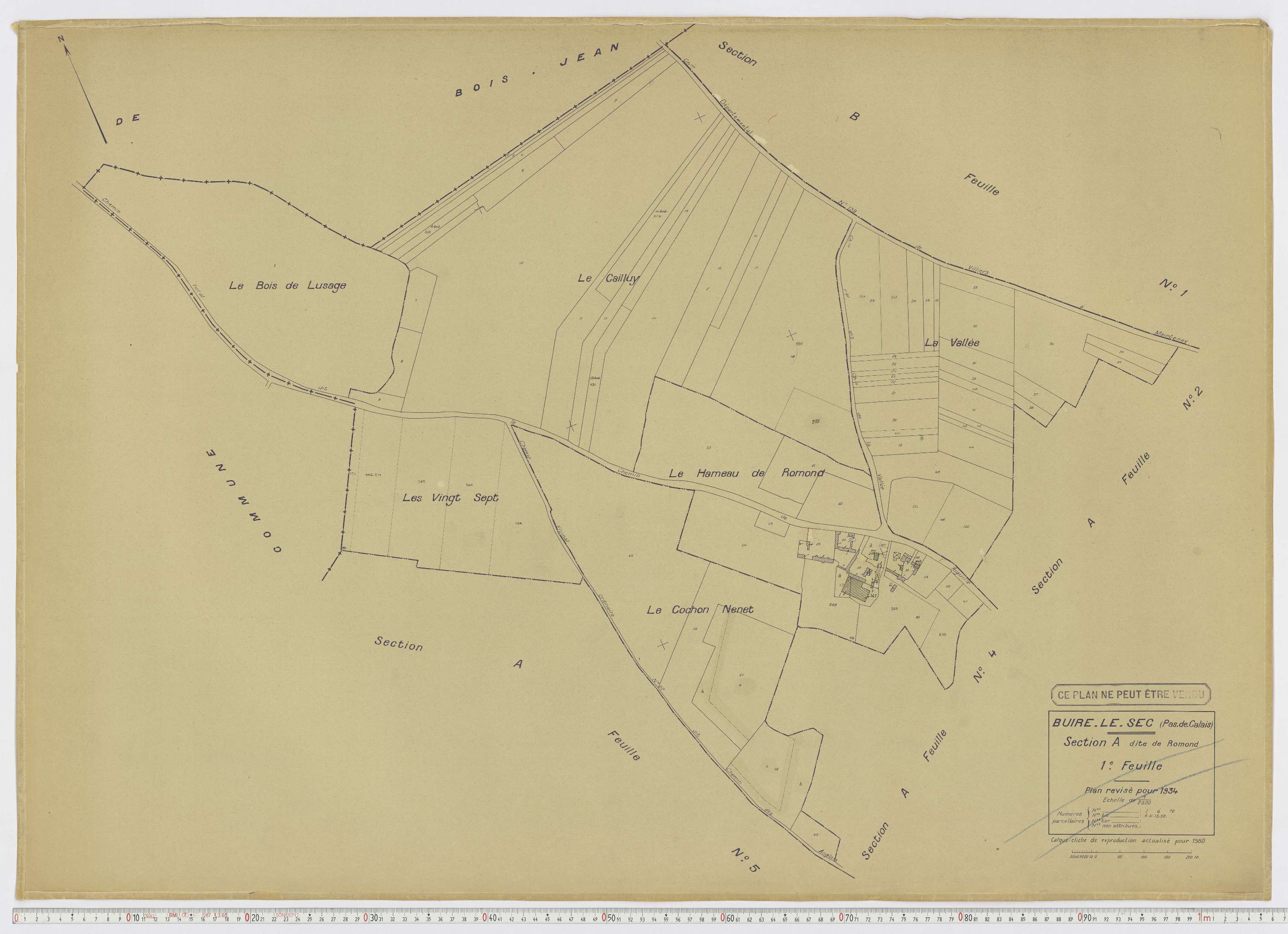 Buire-le-Sec - Section A, feuille 1.