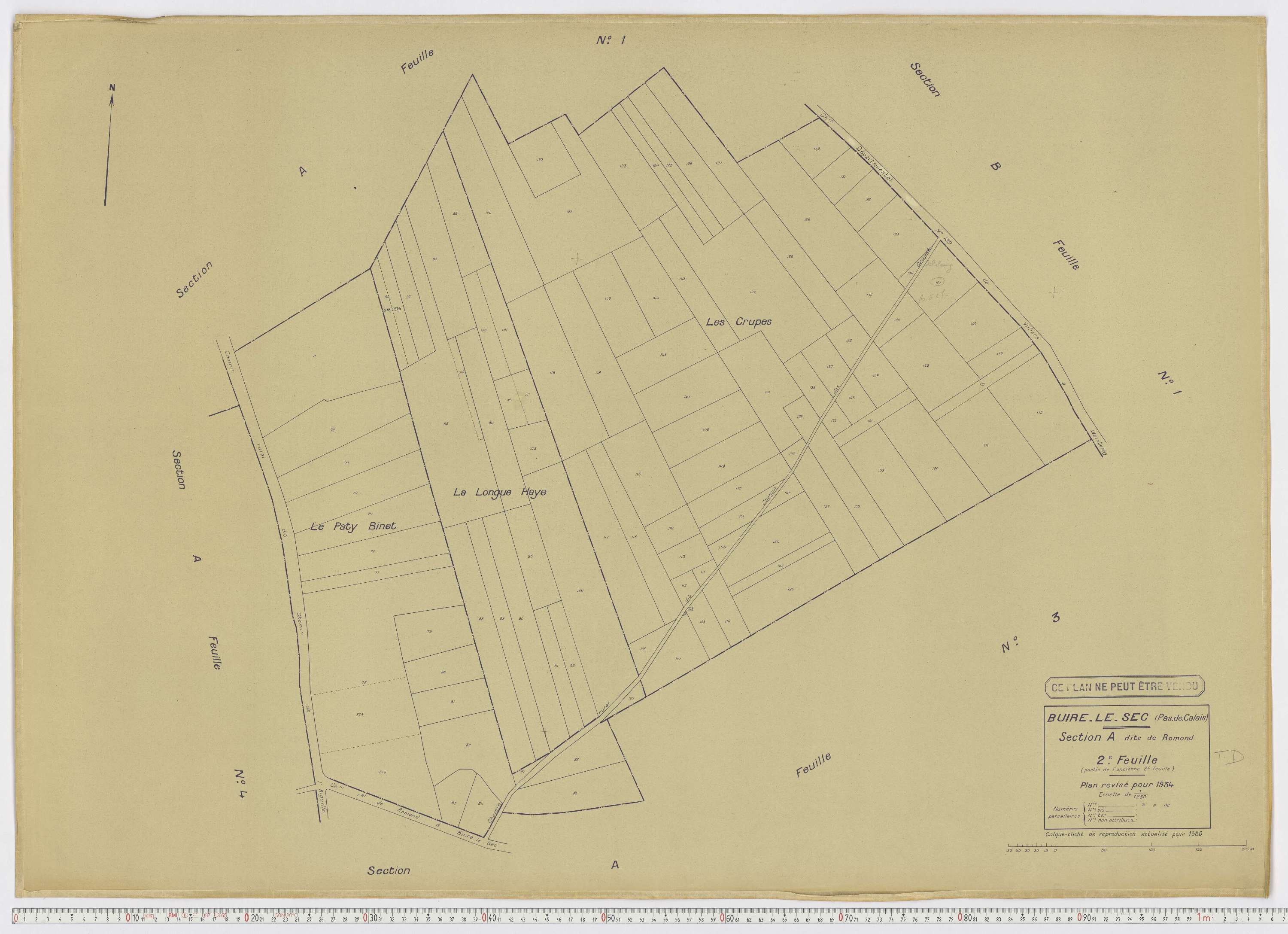 Buire-le-Sec - Section A, feuille 2.