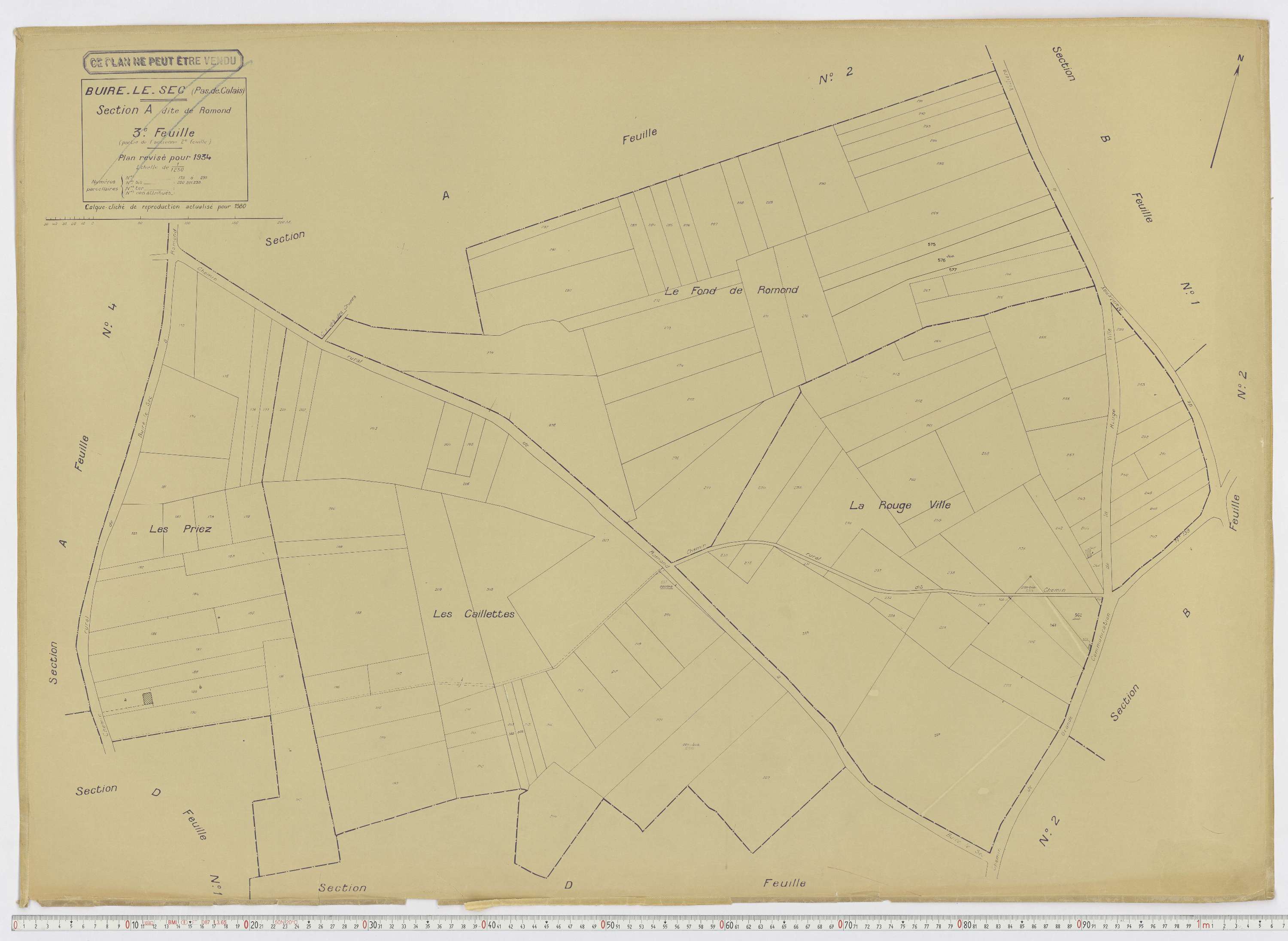 Buire-le-Sec - Section A, feuille 3.