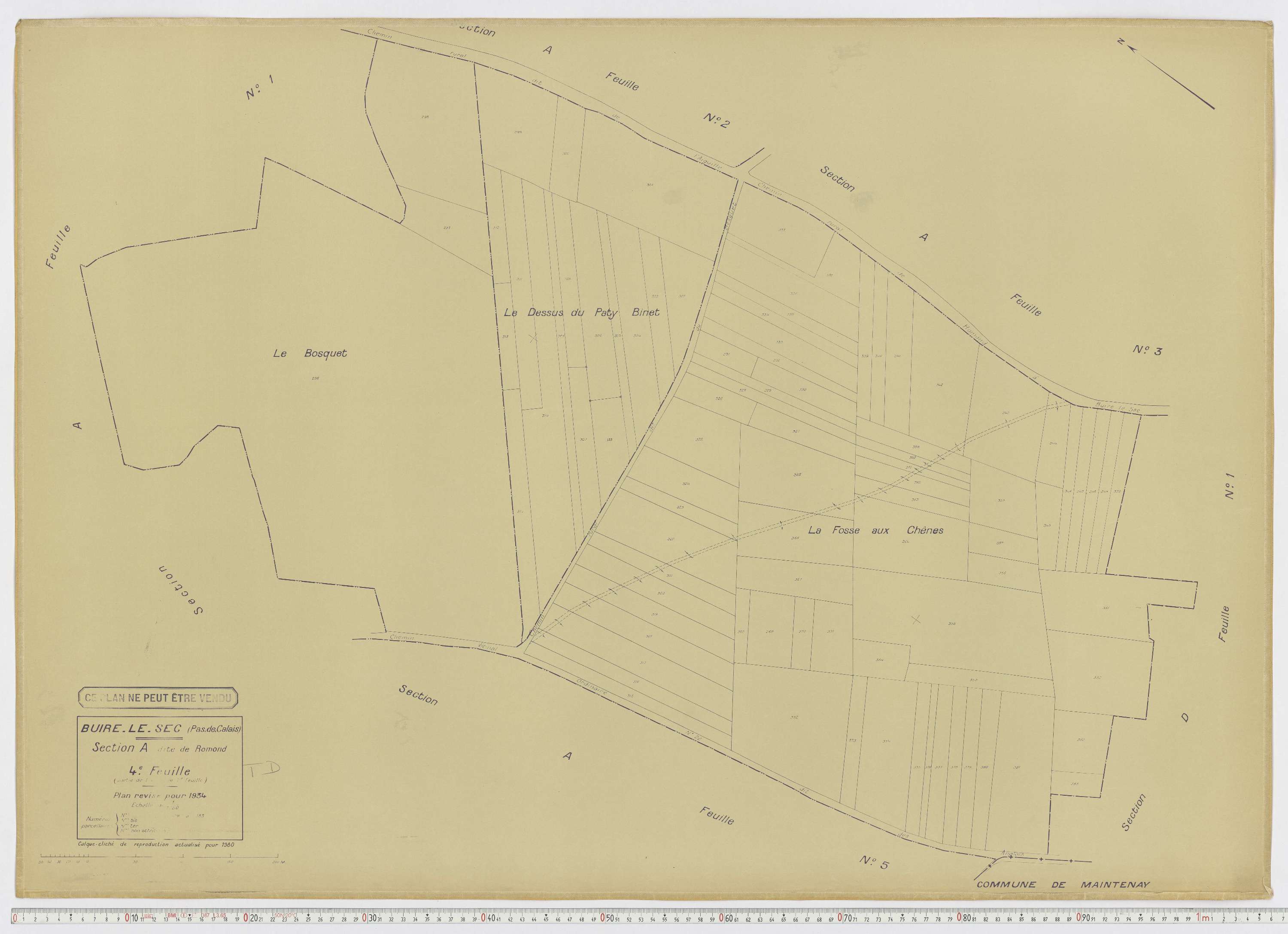 Buire-le-Sec - Section A, feuille 4.