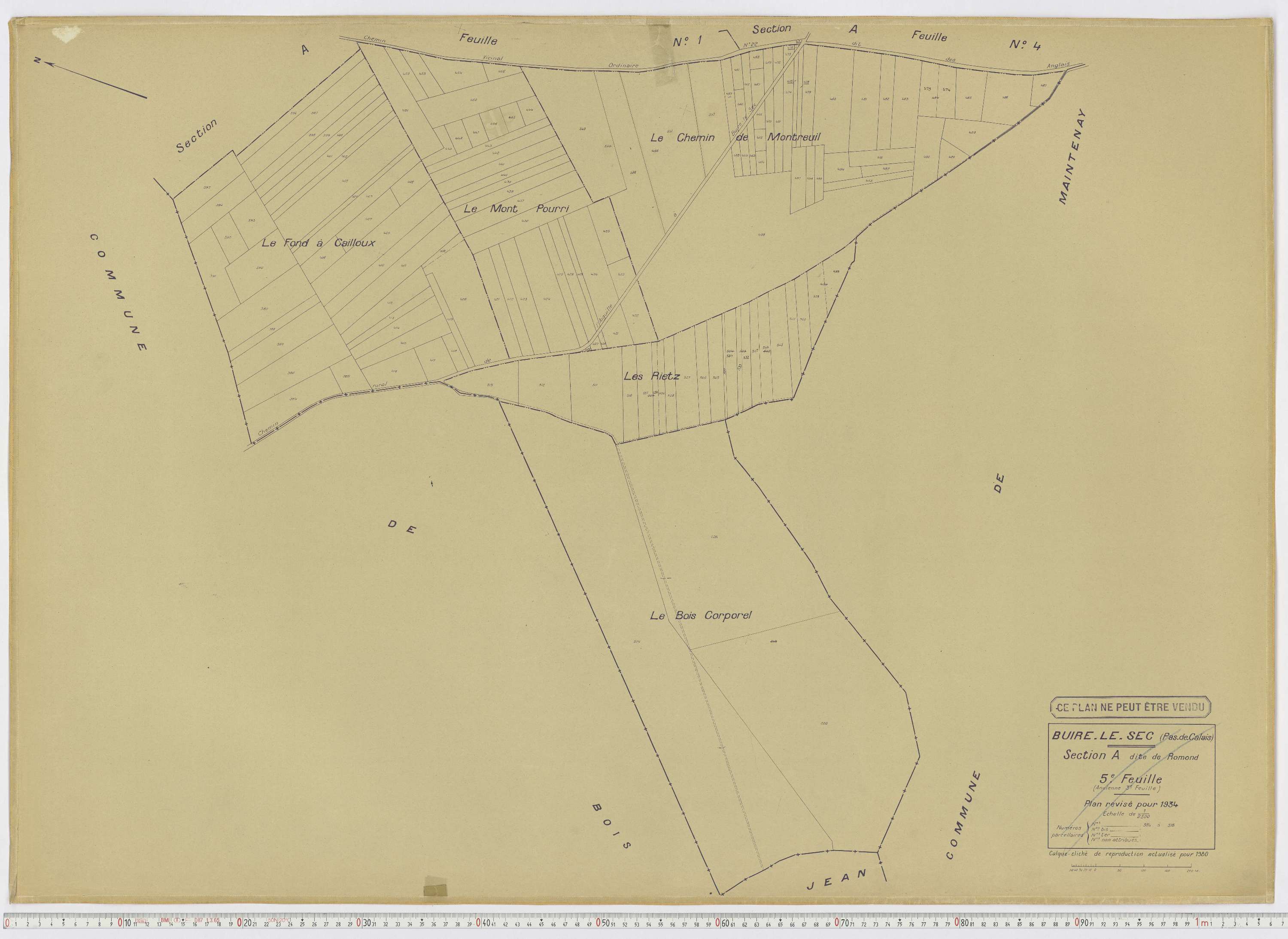 Buire-le-Sec - Section A, feuille 5.