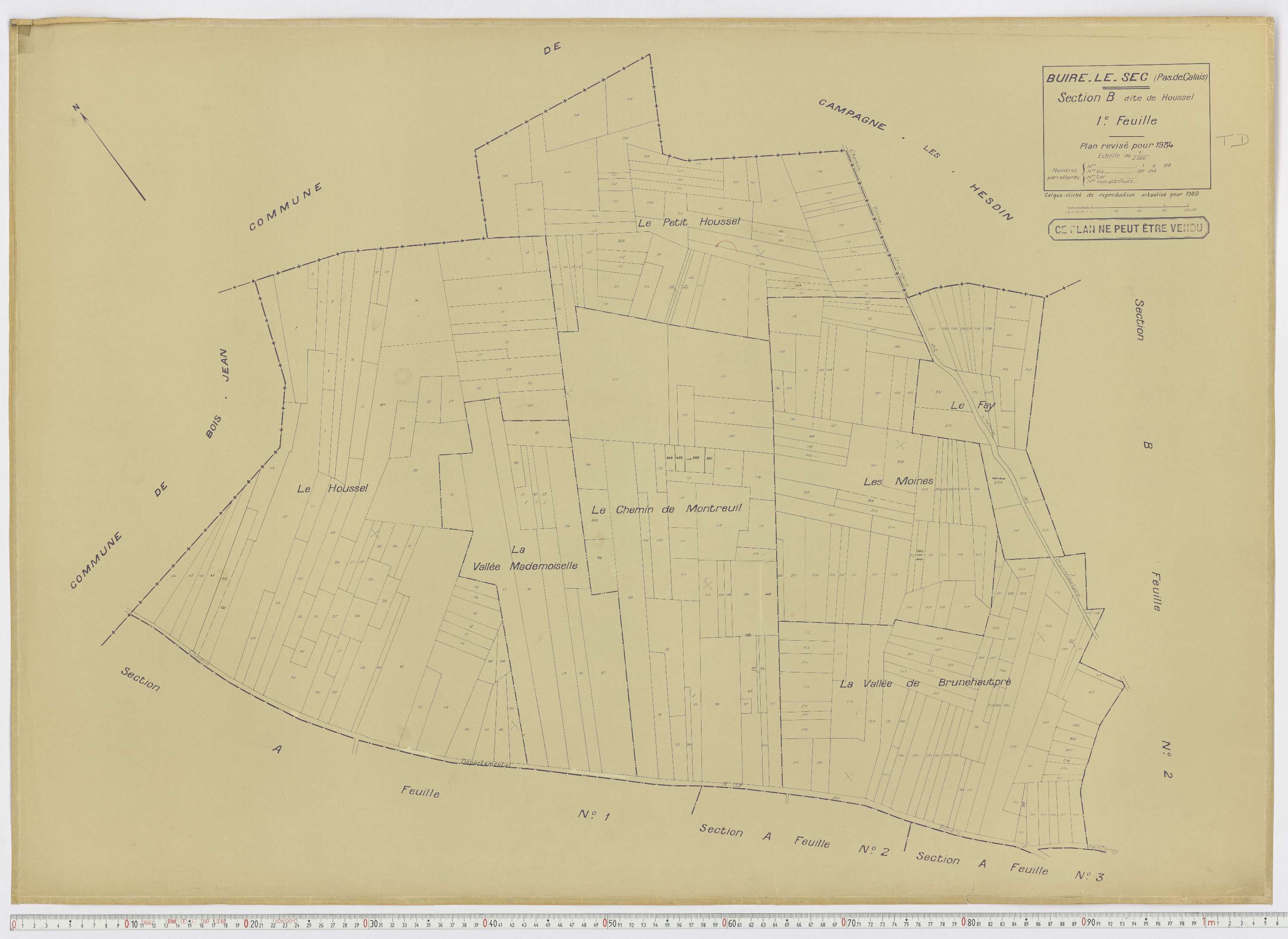 Buire-le-Sec - Section B, feuille 1.