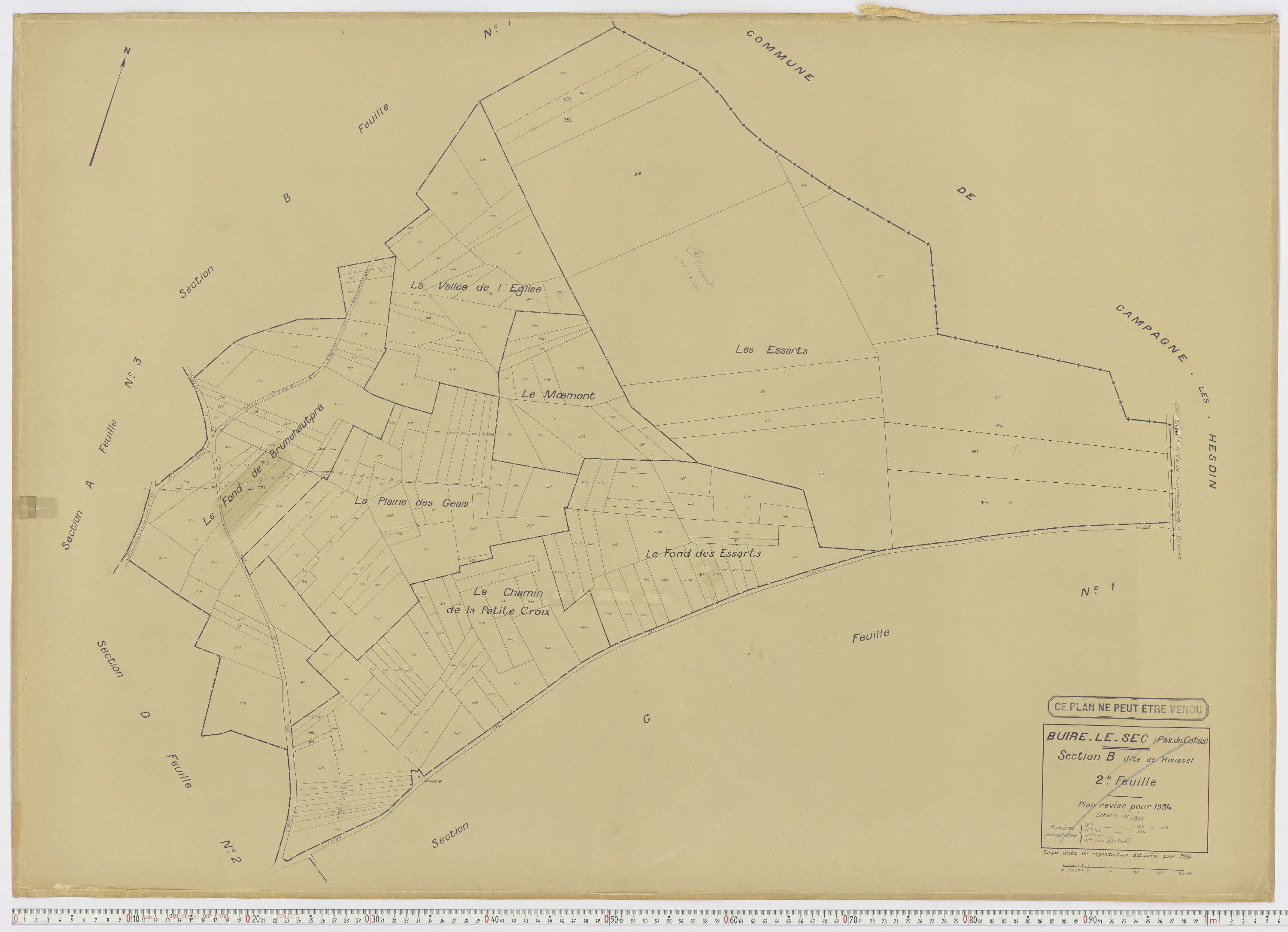 Buire-le-Sec - Section B, feuille 2.