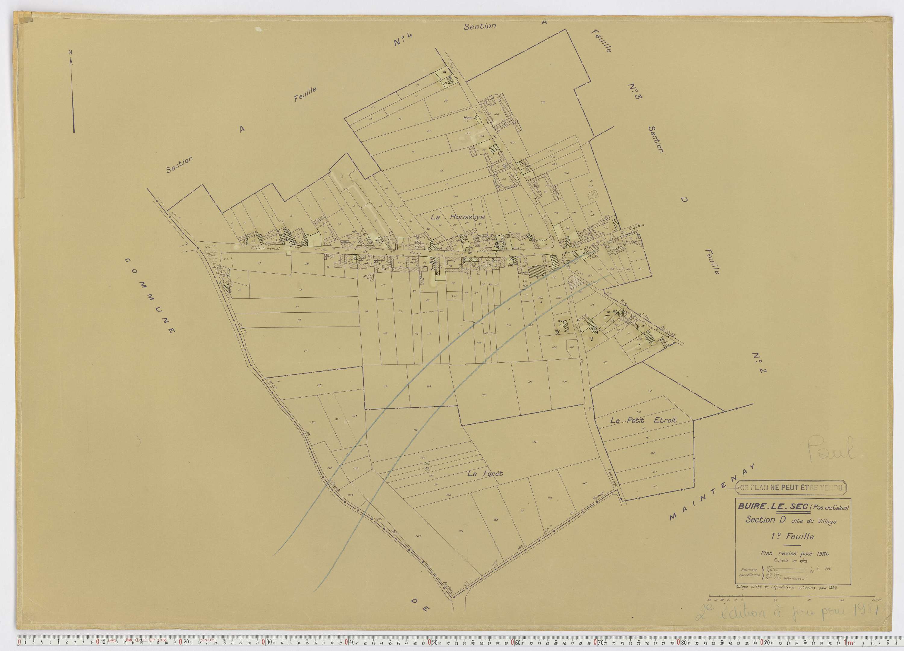 Buire-le-Sec - Section D, feuille 1.