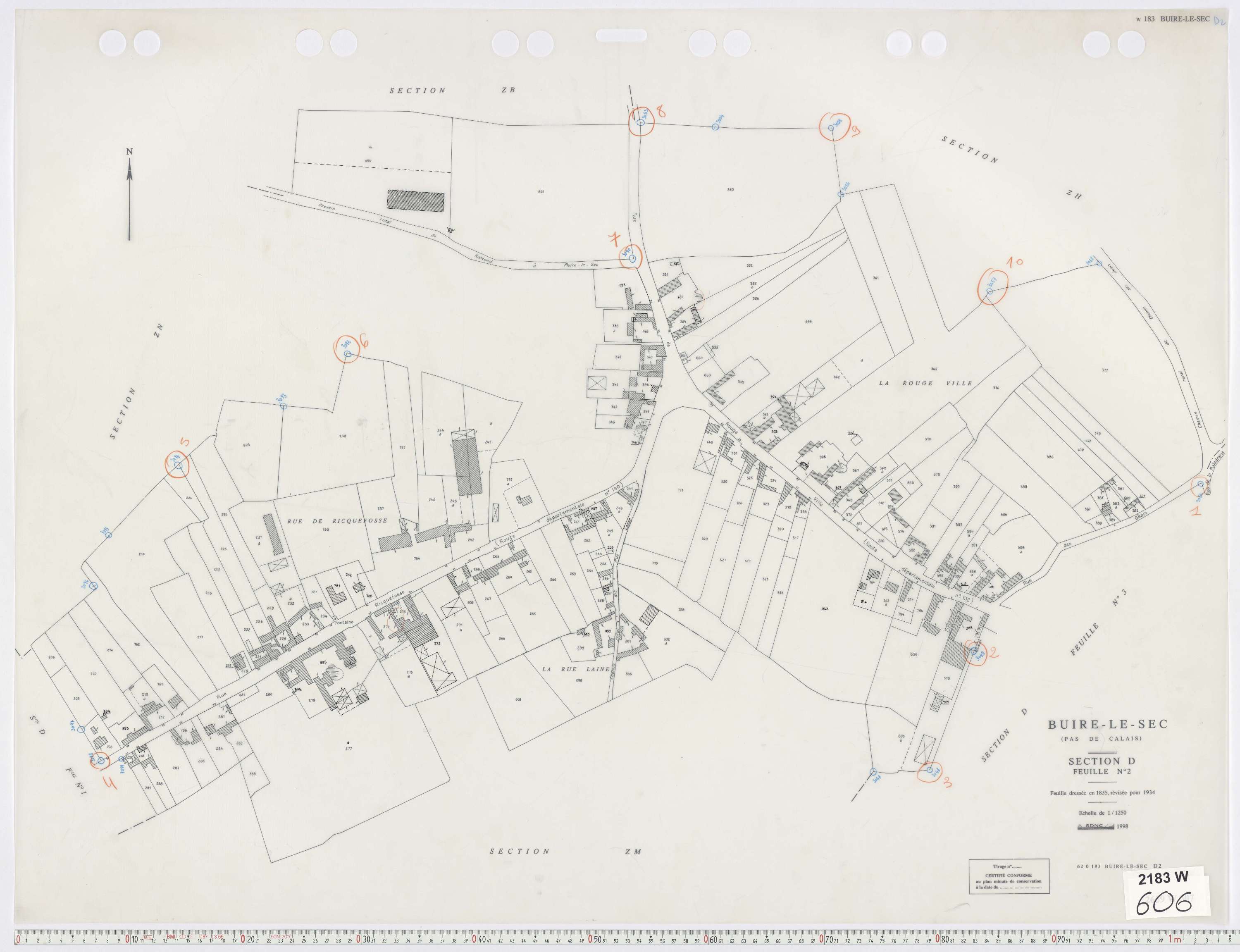 Buire-le-Sec - Section D, feuille 2.