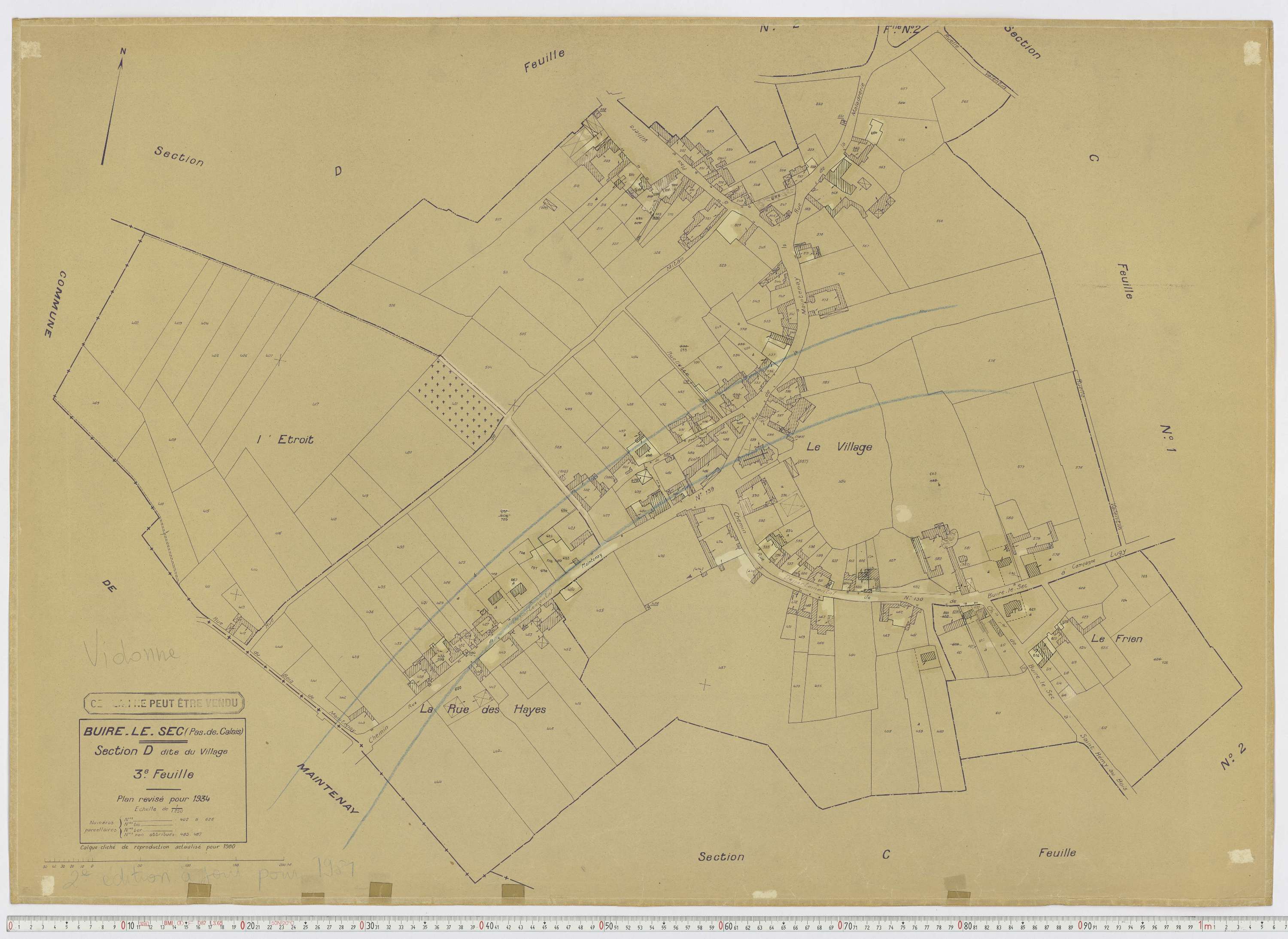 Buire-le-Sec - Section D, feuille 3.