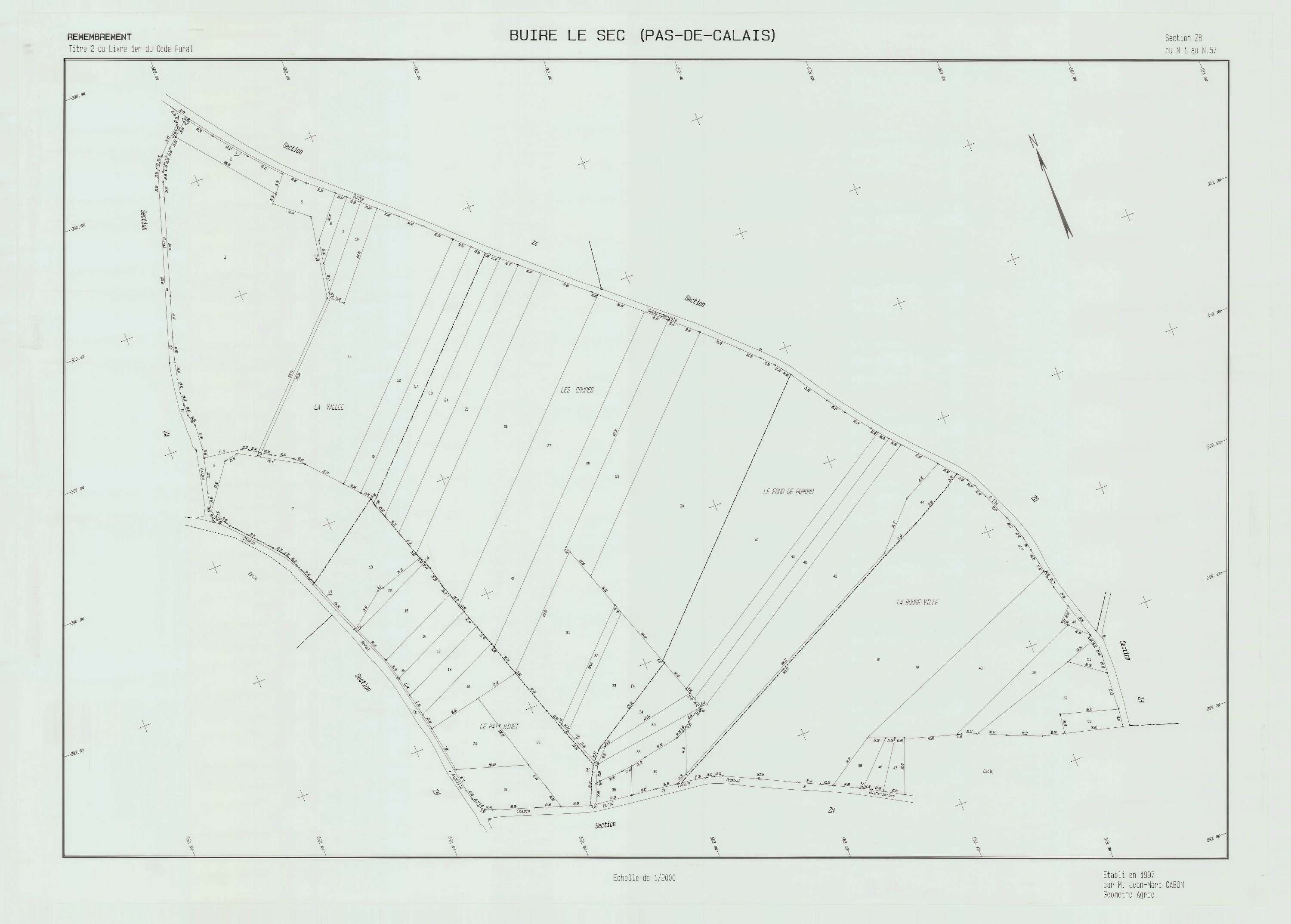 Buire-le-Sec - Plan de remembrement : section ZB.