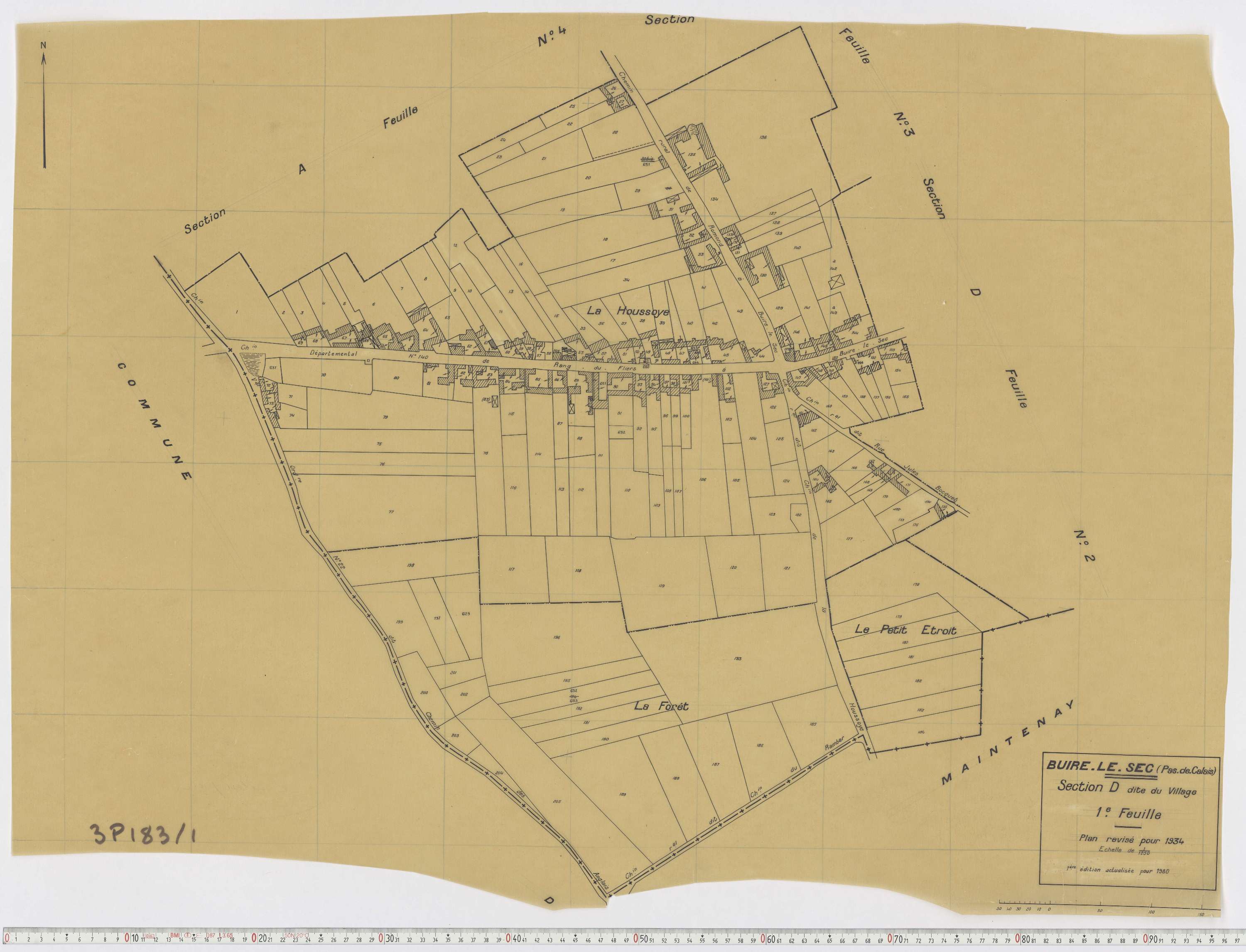 Buire-le-Sec - Section D, feuille 1.