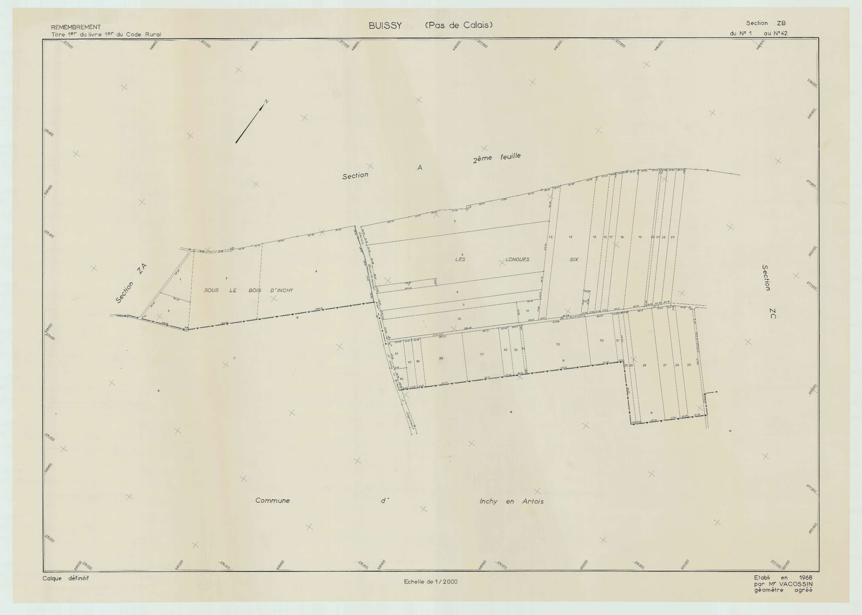 Buissy - Plan de remembrement : section ZB.