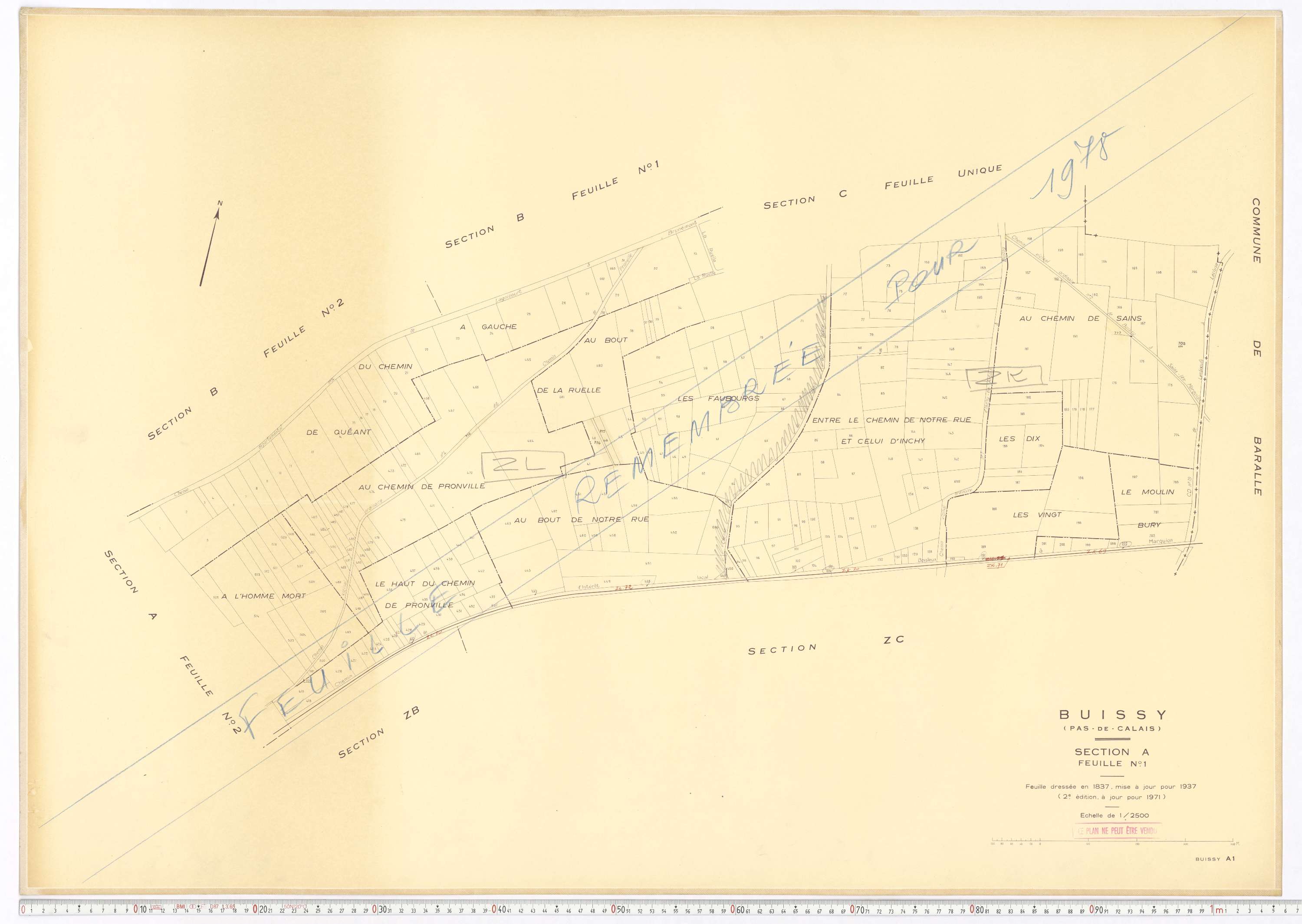 Buissy - Section A, feuille 1.