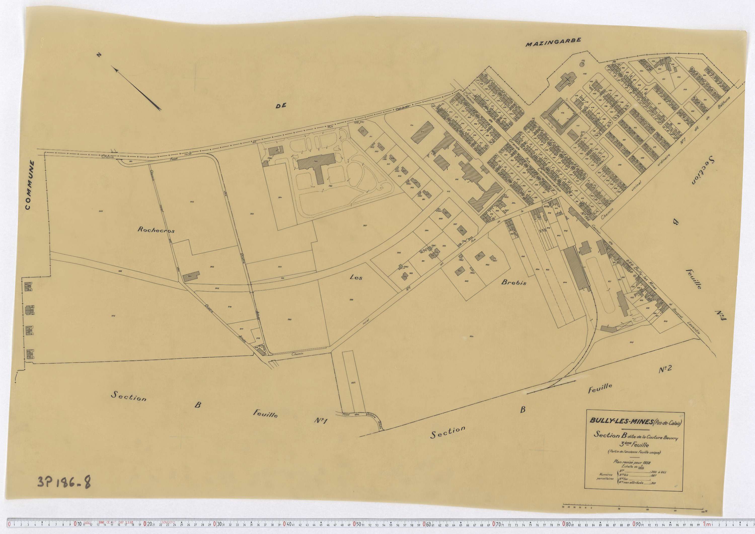 Bully-les-Mines - Section B, feuille 3.
