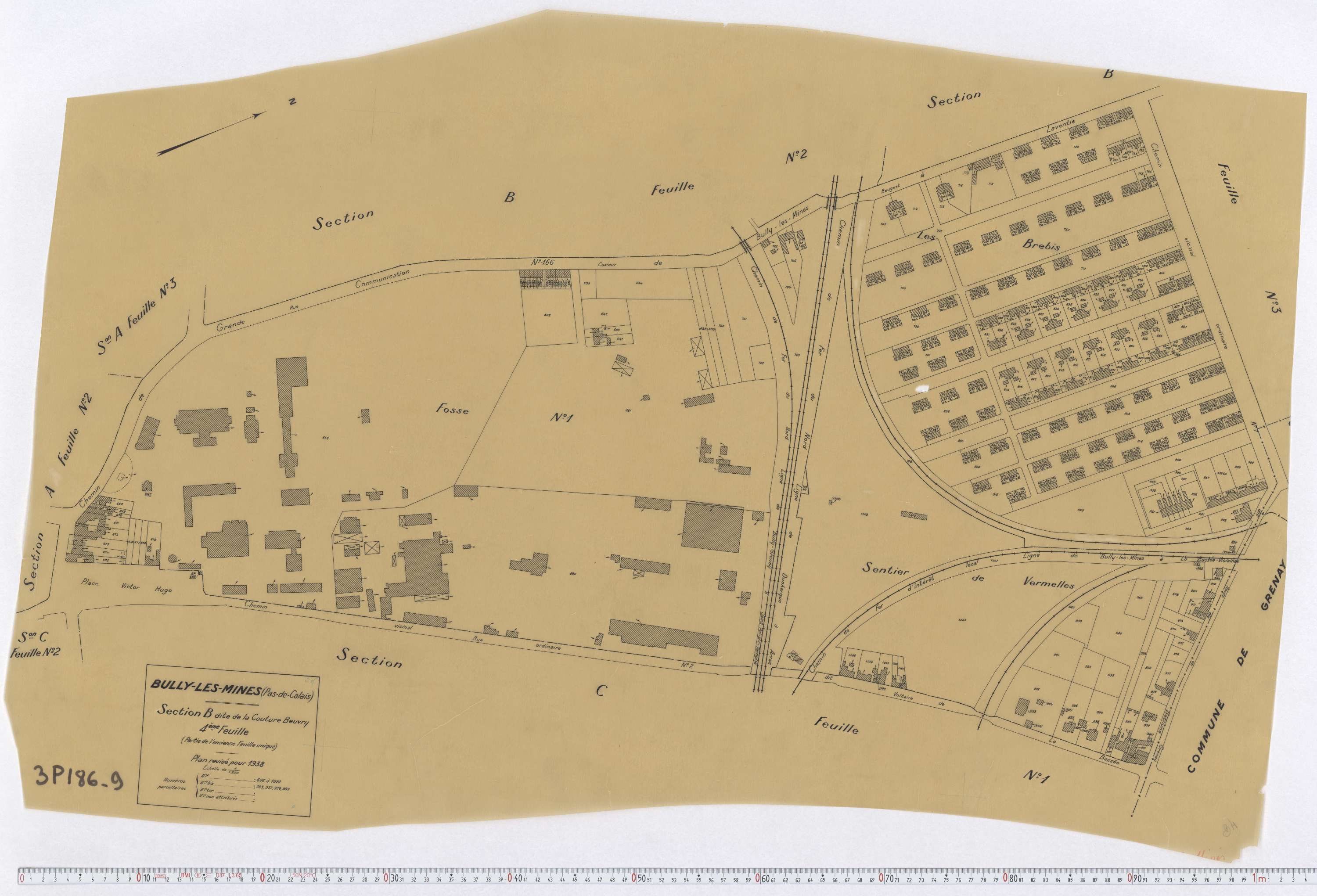 Bully-les-Mines - Section B, feuille 4.