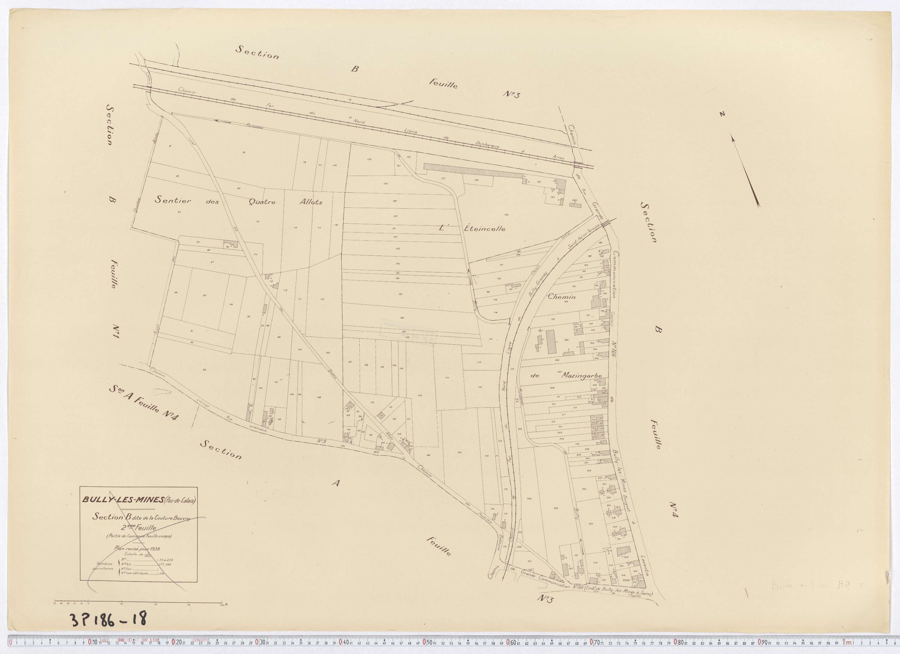 Bully-les-Mines - Section B, feuille 2.