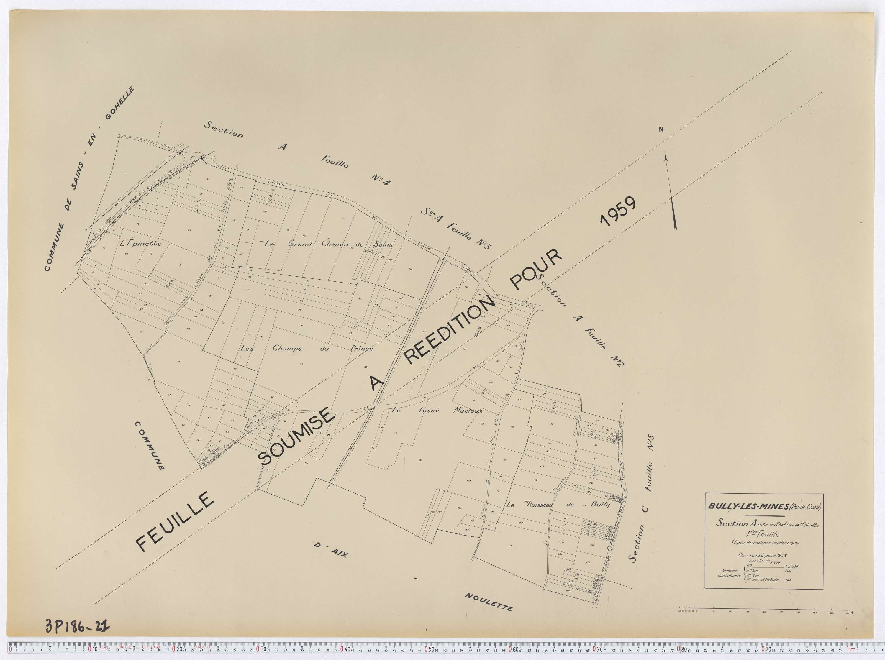 Bully-les-Mines - Section A, feuille 1.