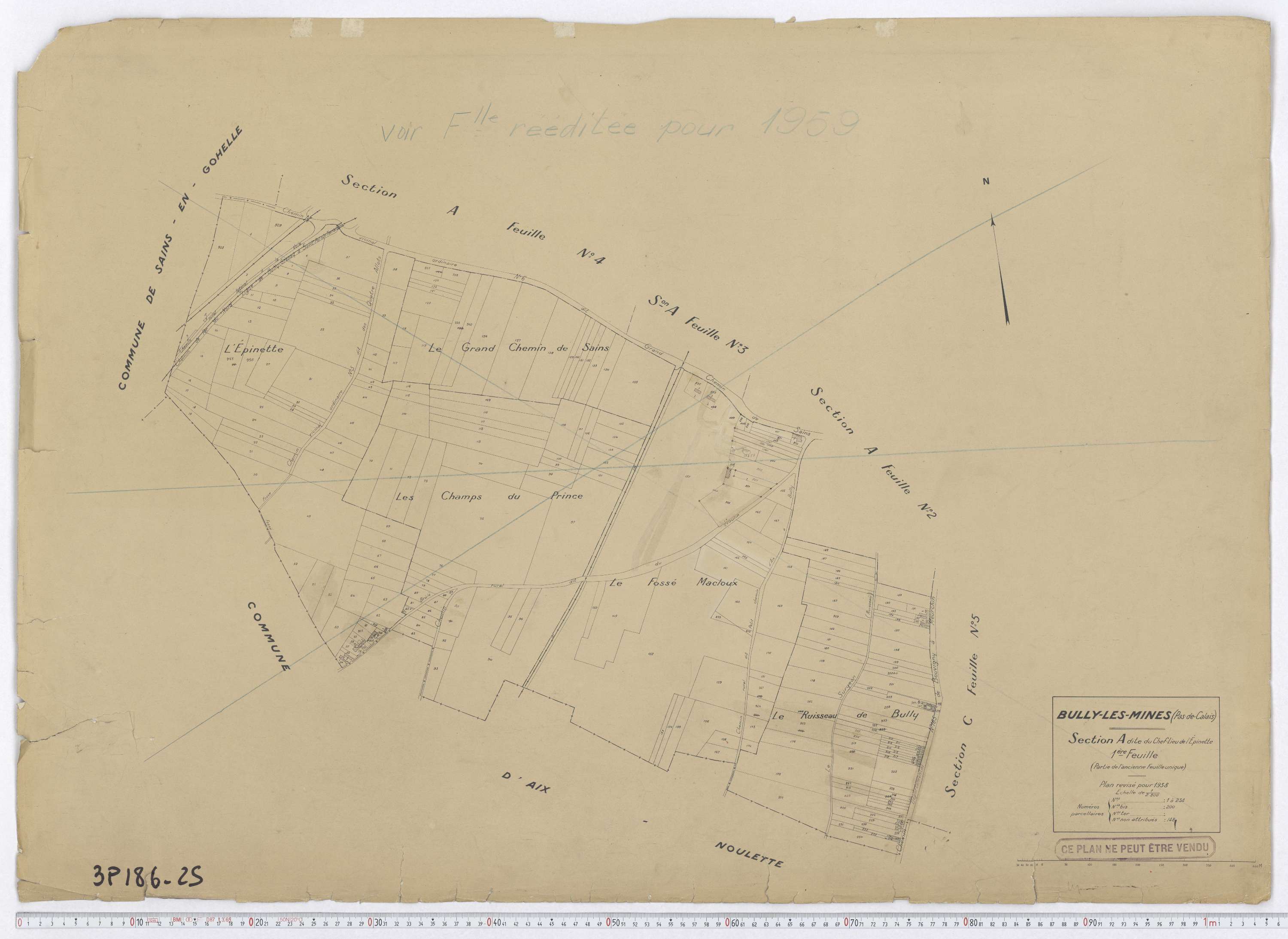Bully-les-Mines - Section A, feuille 1.