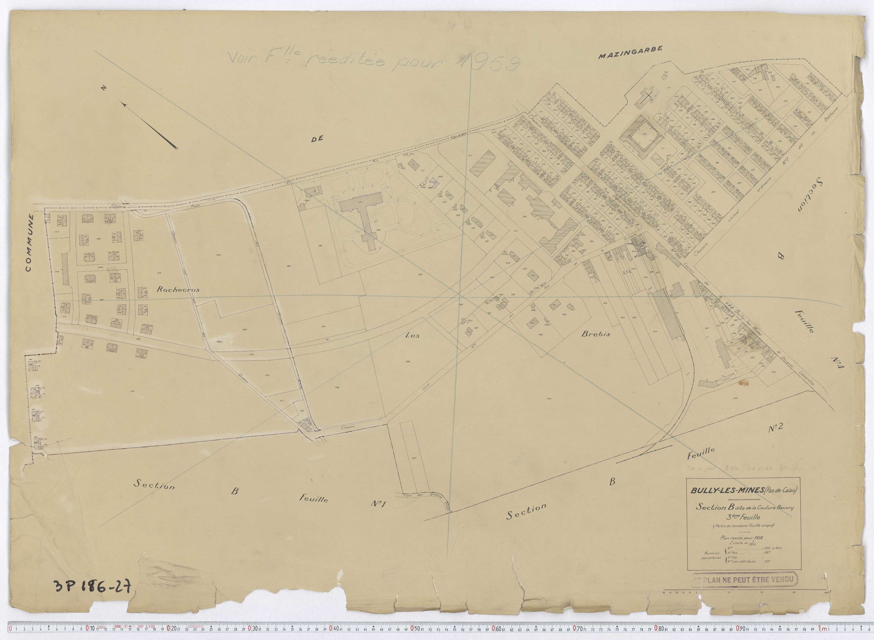 Bully-les-Mines - Section B, feuille 3.