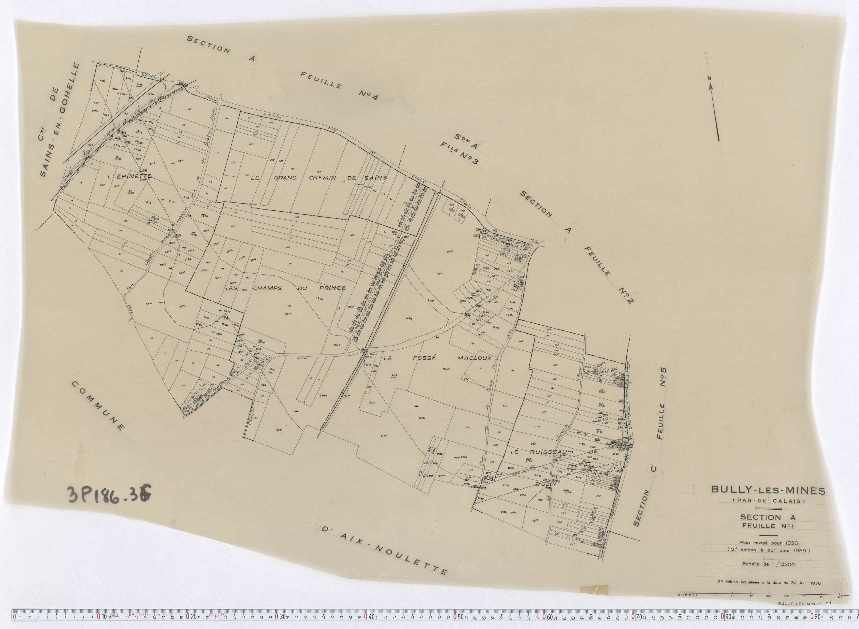 Bully-les-Mines - Section A, feuille 1.