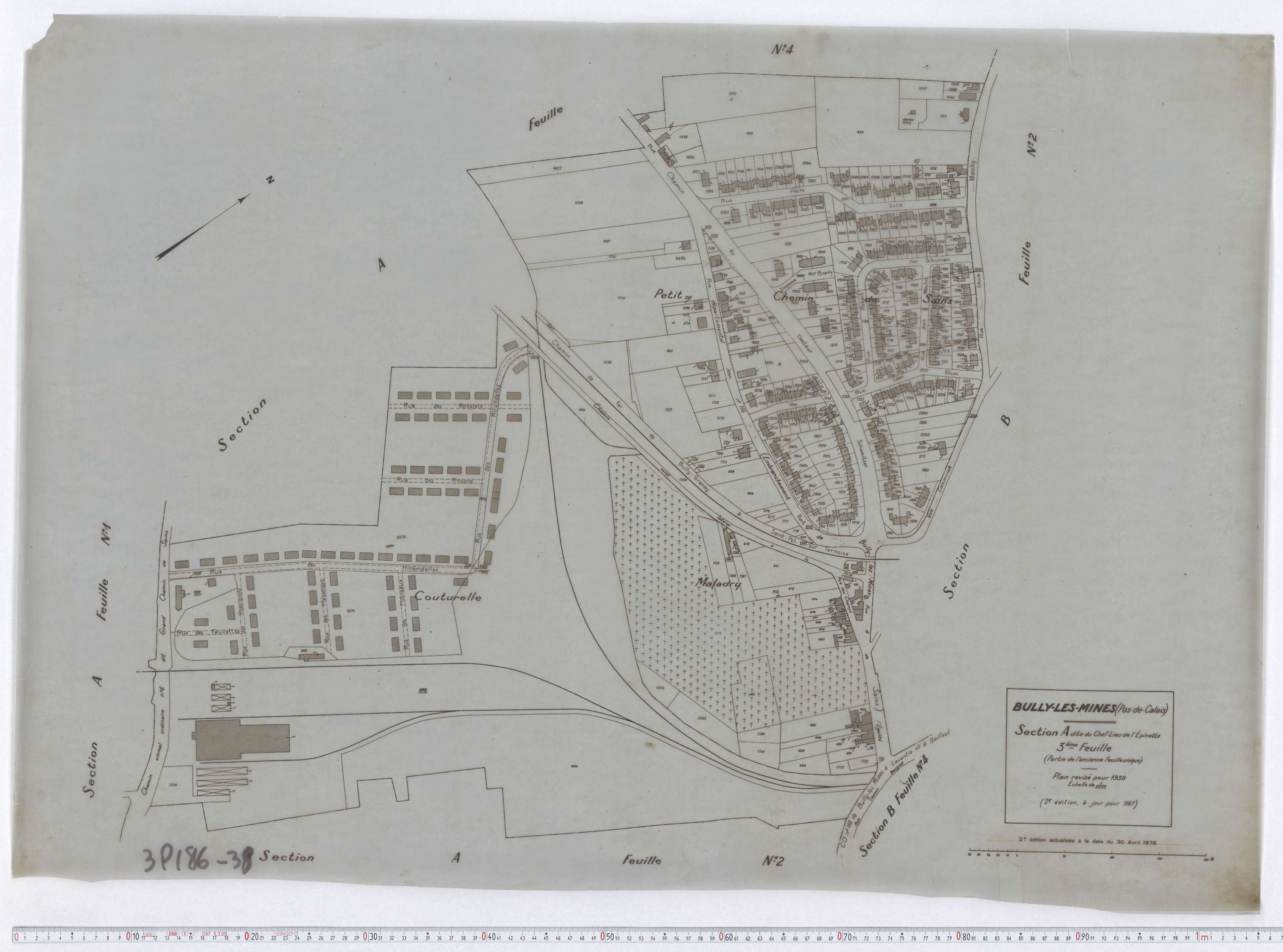 Bully-les-Mines - Section A, feuille 3.