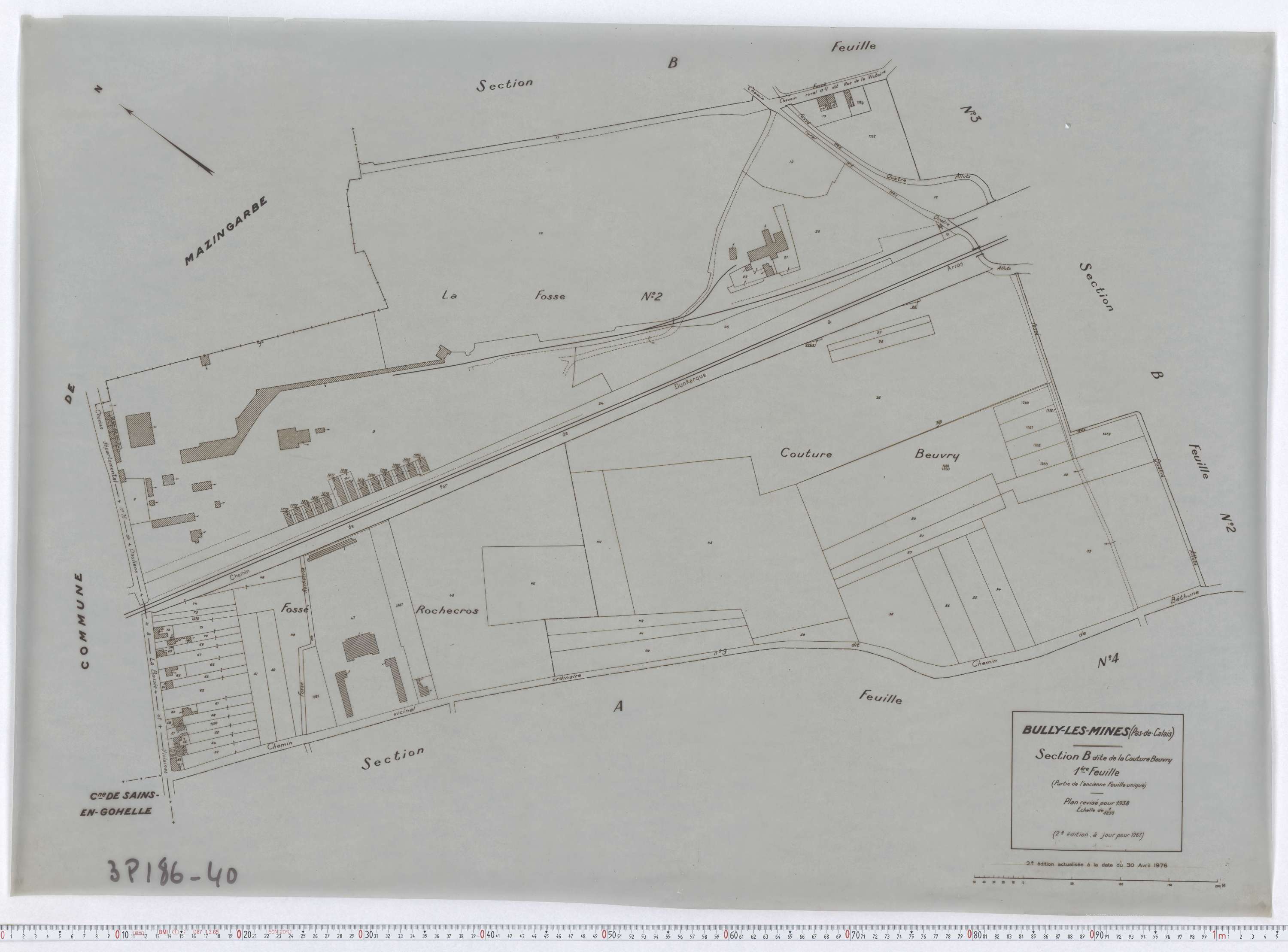 Bully-les-Mines - Section B, feuille 1.