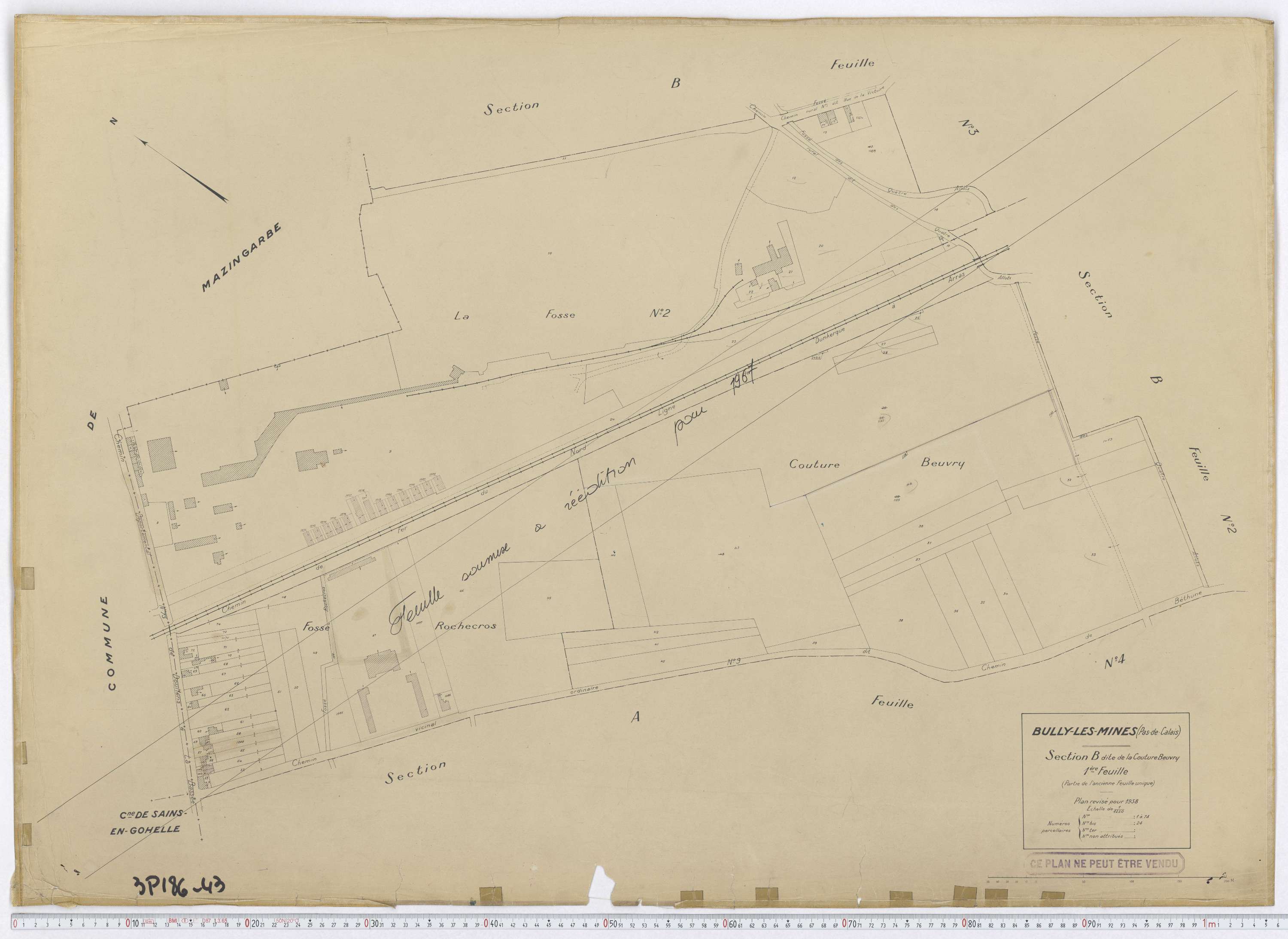 Bully-les-Mines - Section B, feuille 1.