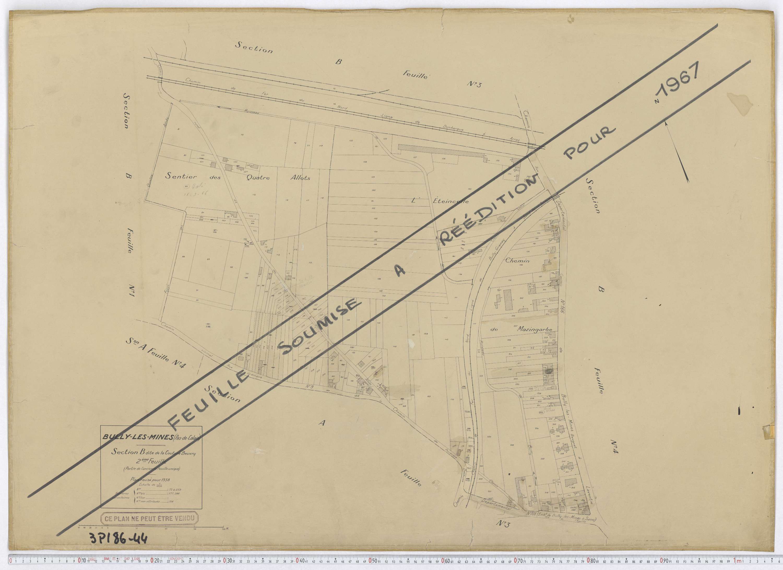 Bully-les-Mines - Section B, feuille 2.