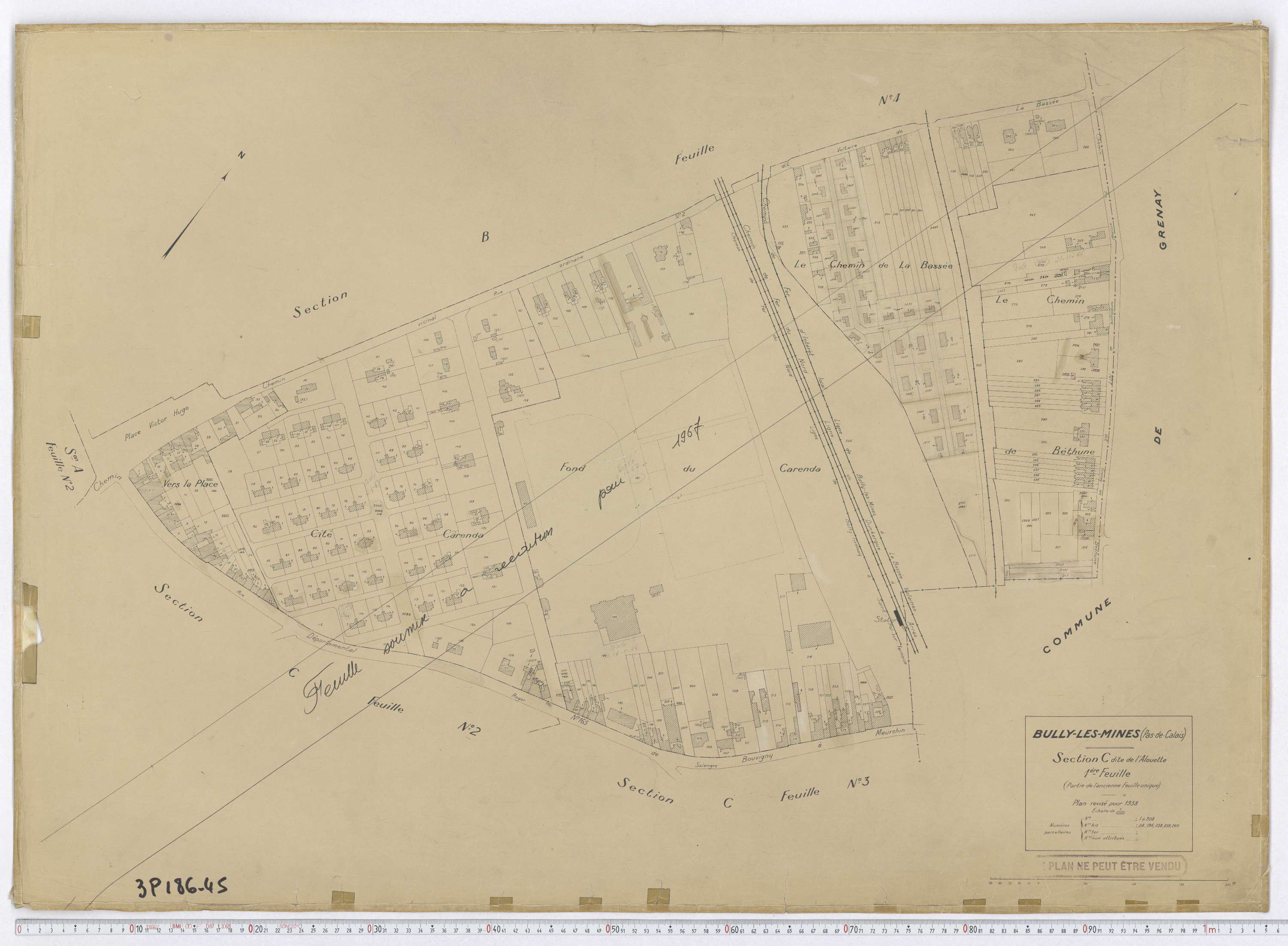 Bully-les-Mines - Section C, feuille 1.