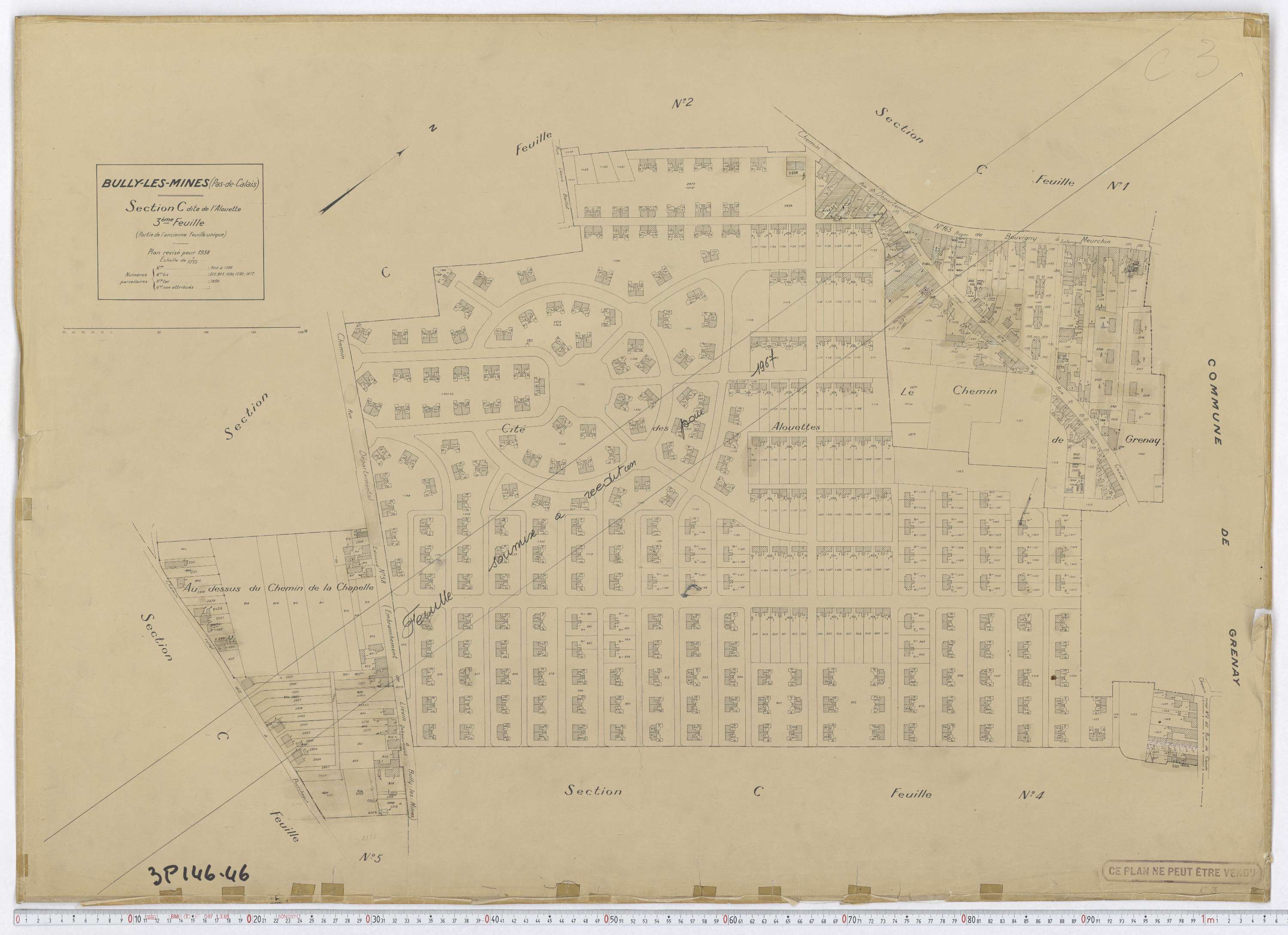 Bully-les-Mines - Section C, feuille 3.