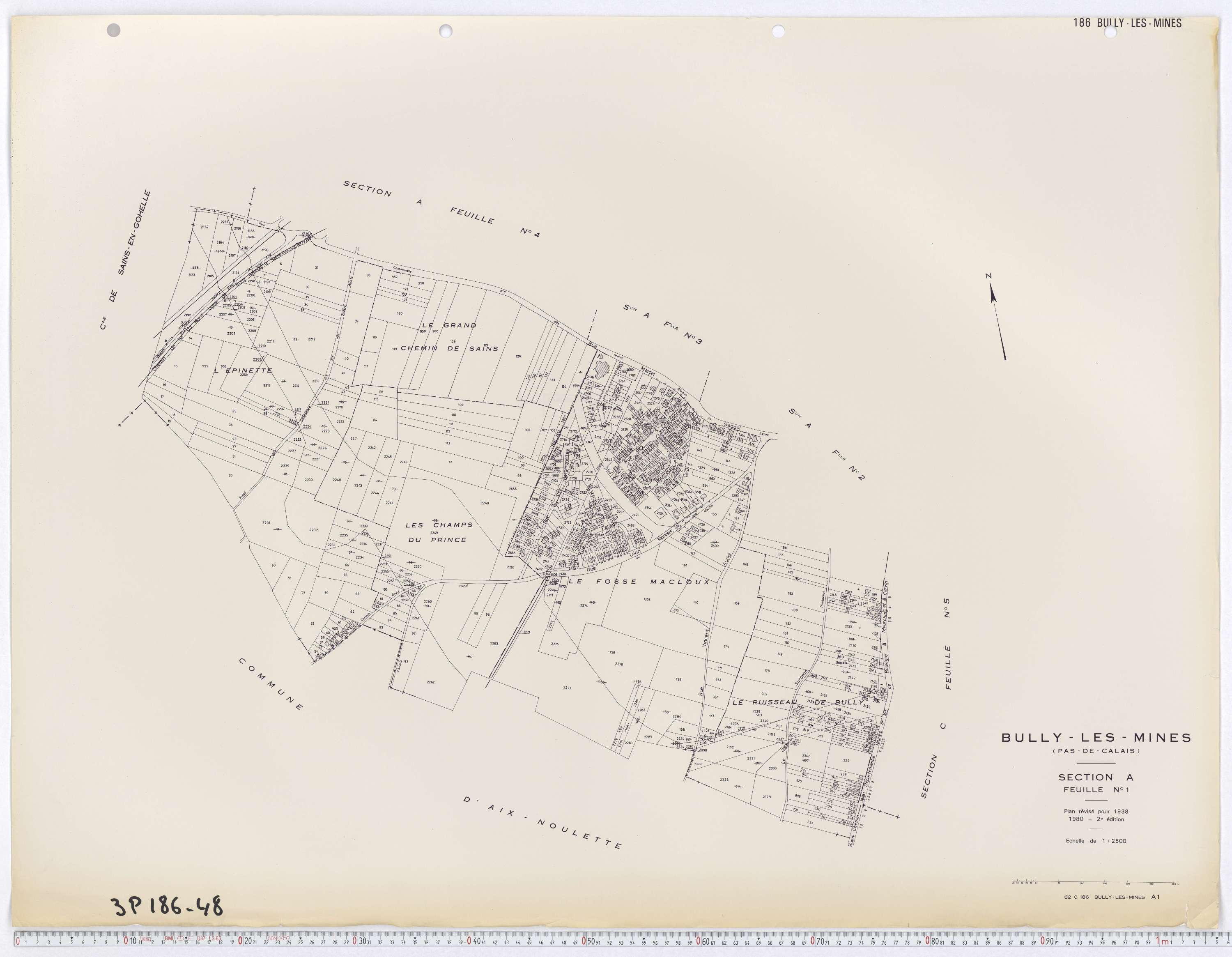 Bully-les-Mines - Section A, feuille 1.