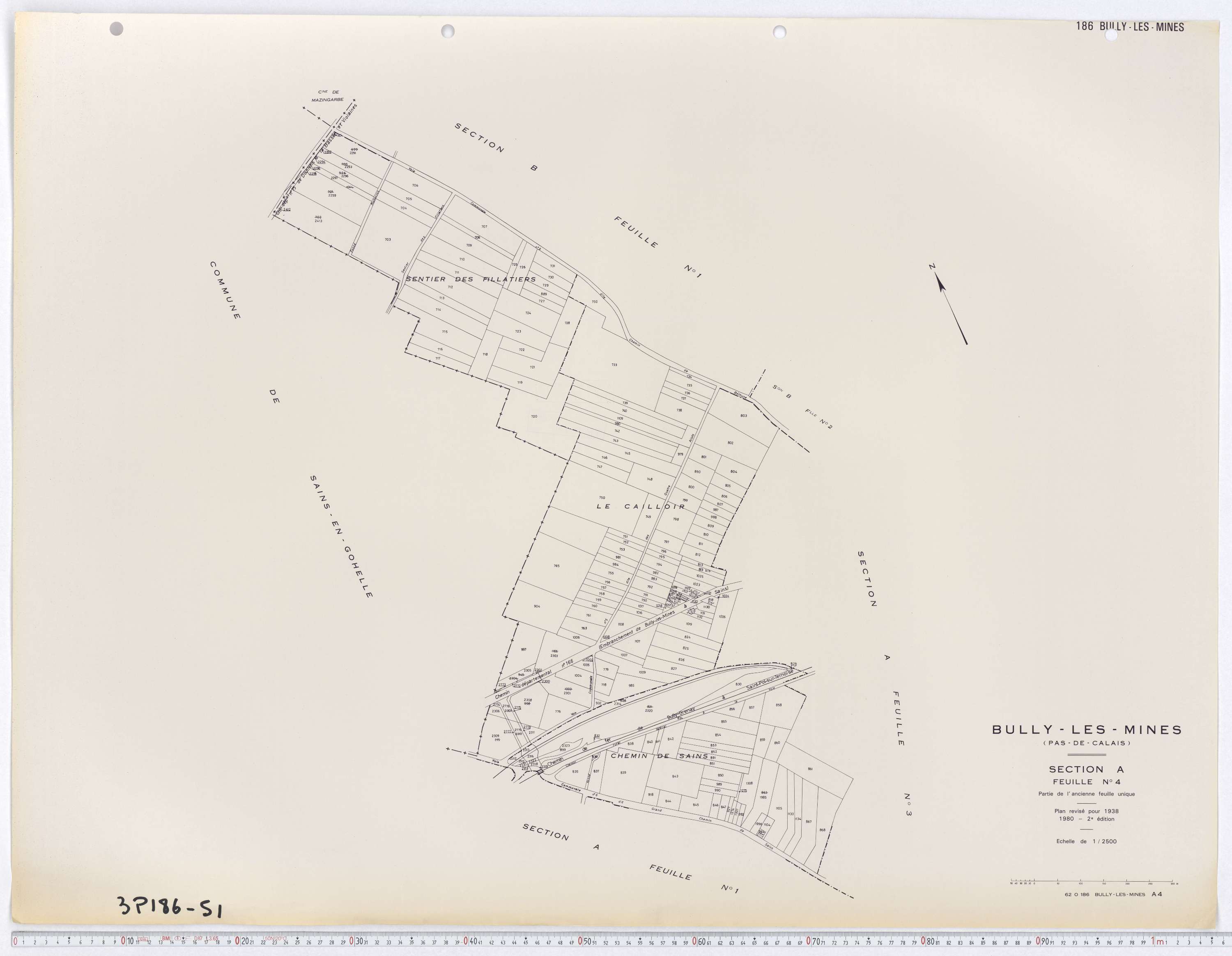 Bully-les-Mines - Section A, feuille 4.