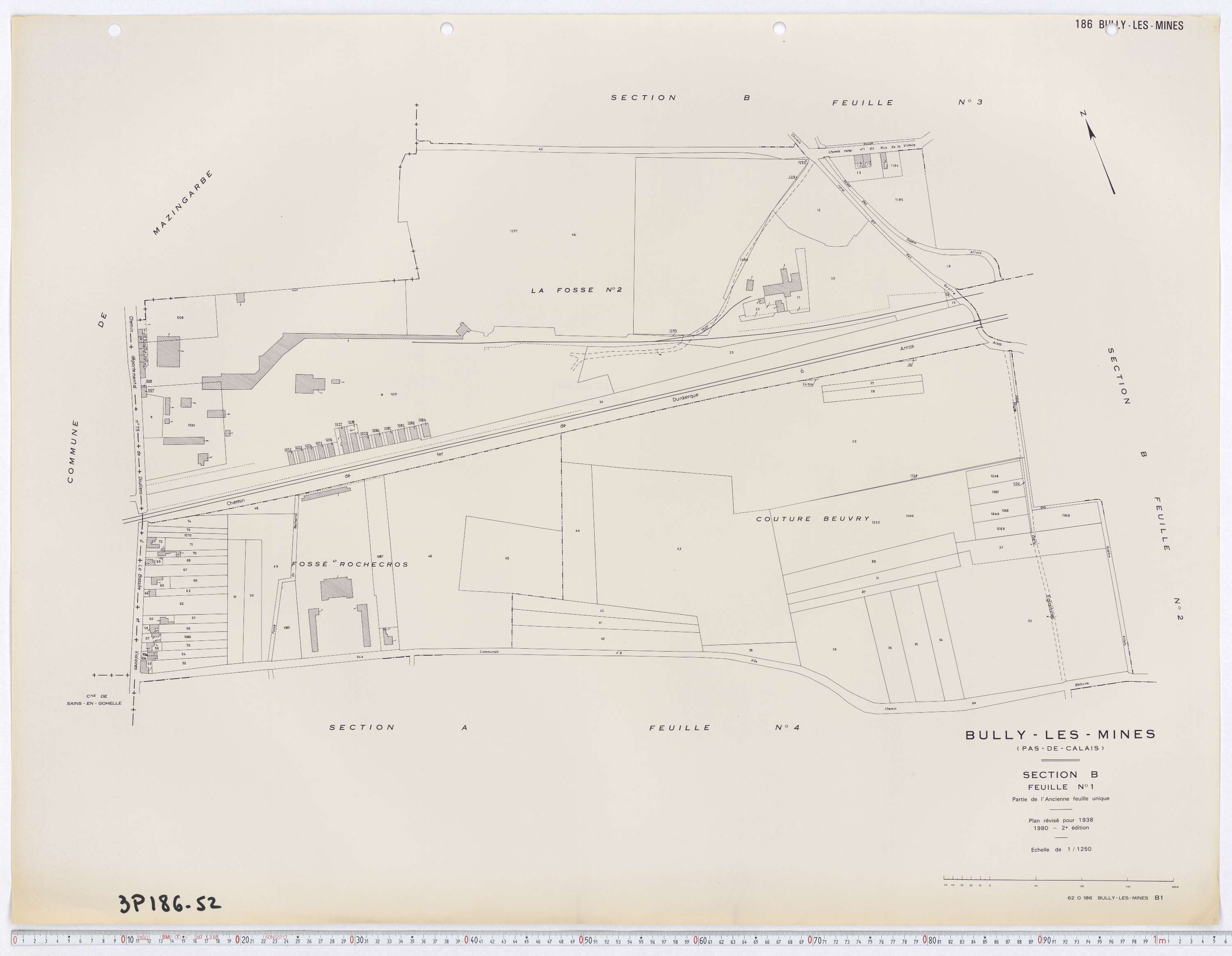 Bully-les-Mines - Section B, feuille 1.