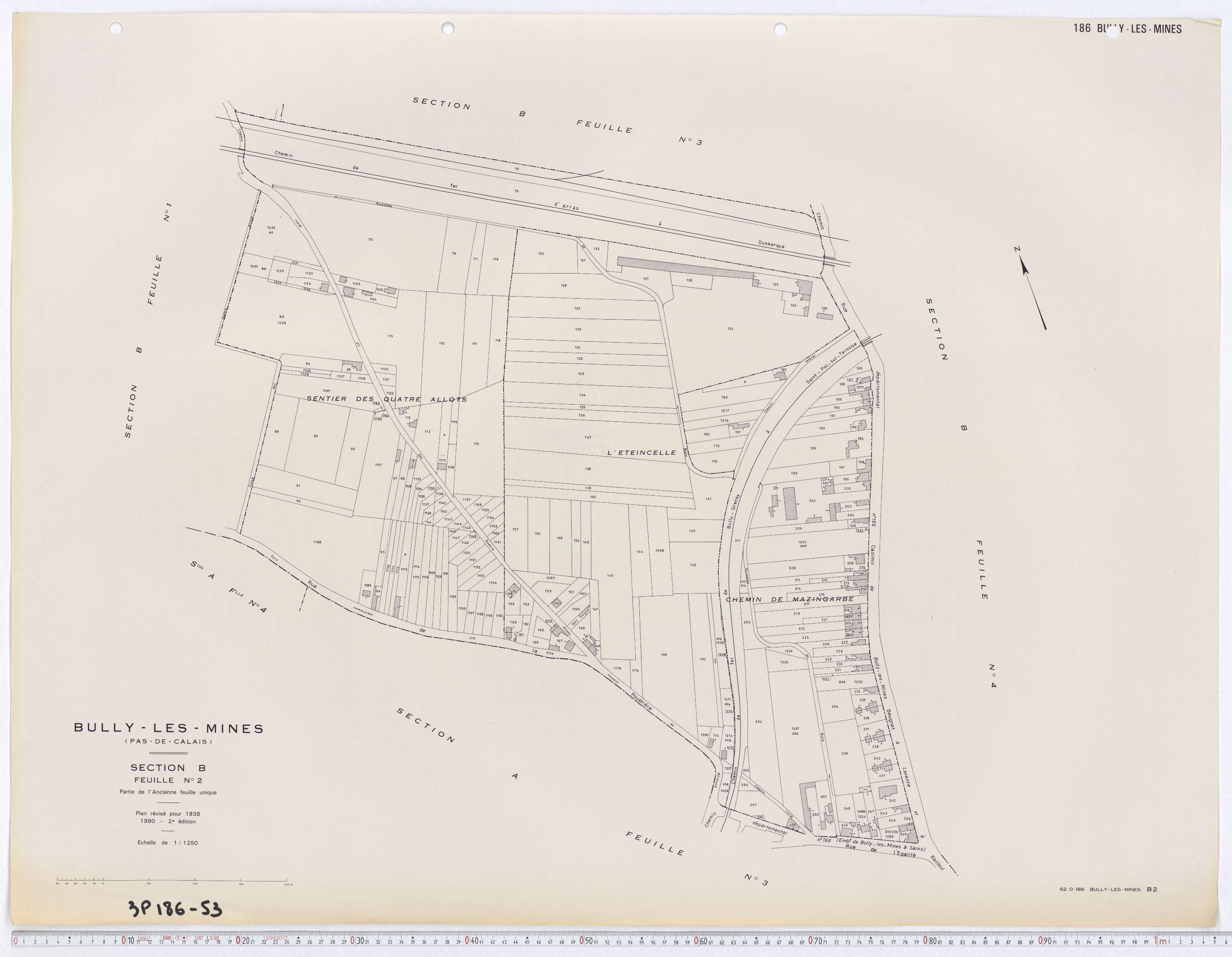 Bully-les-Mines - Section B, feuille 2.