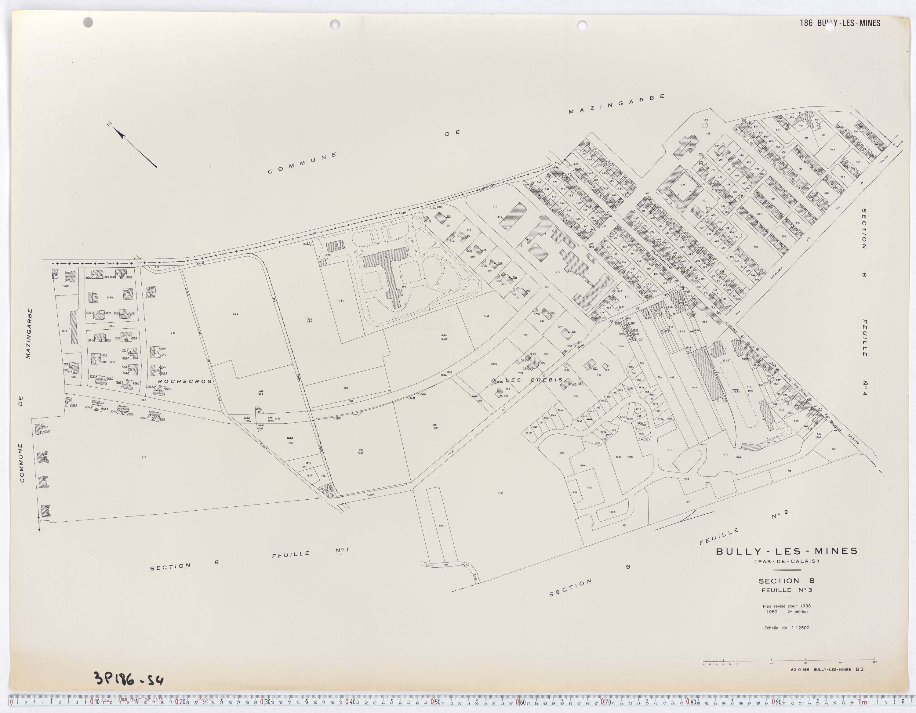 Bully-les-Mines - Section B, feuille 3.