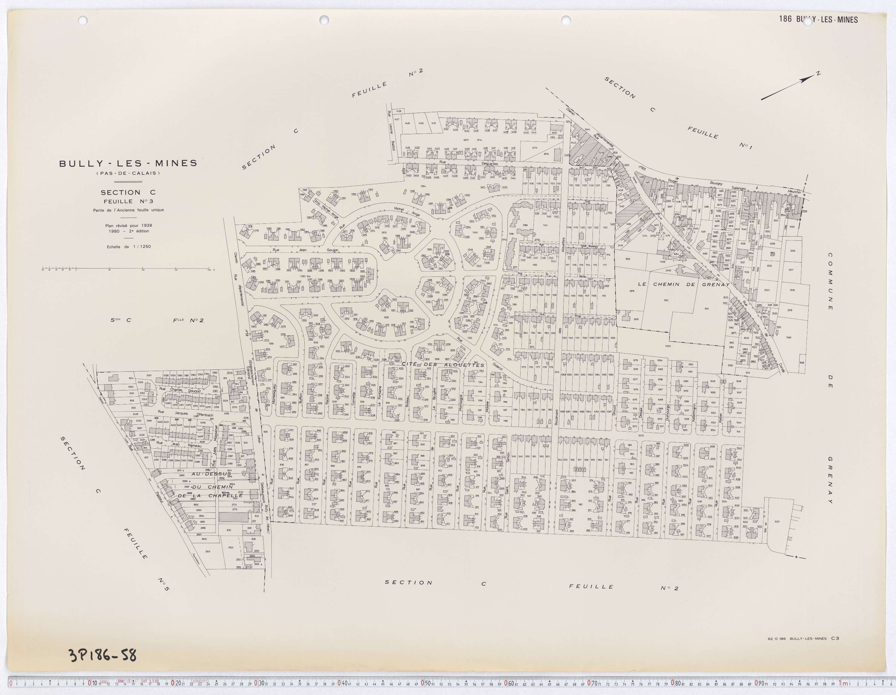 Bully-les-Mines - Section C, feuille 3.