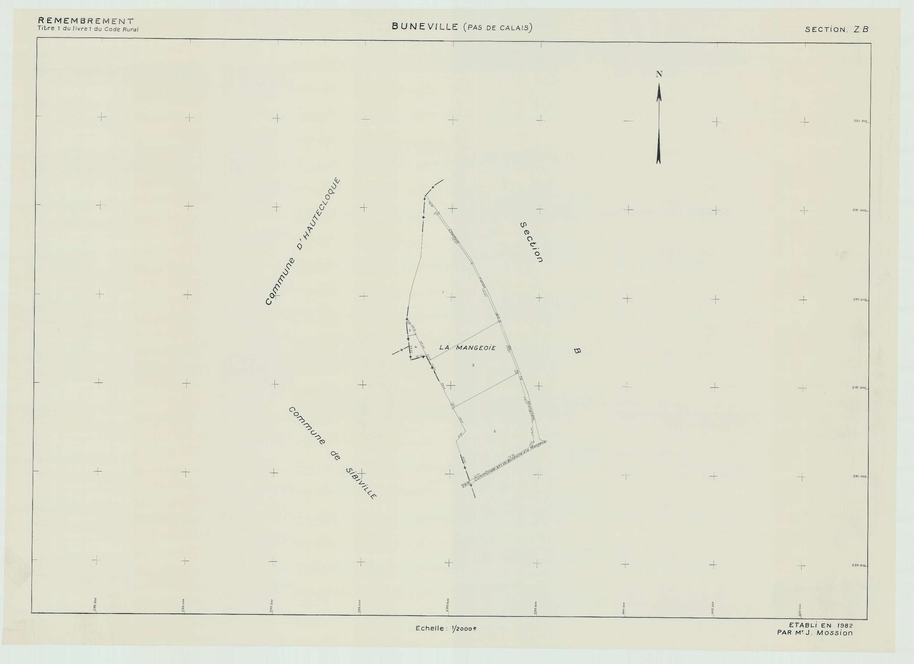 Buneville - Plan de remembrement : section ZB.