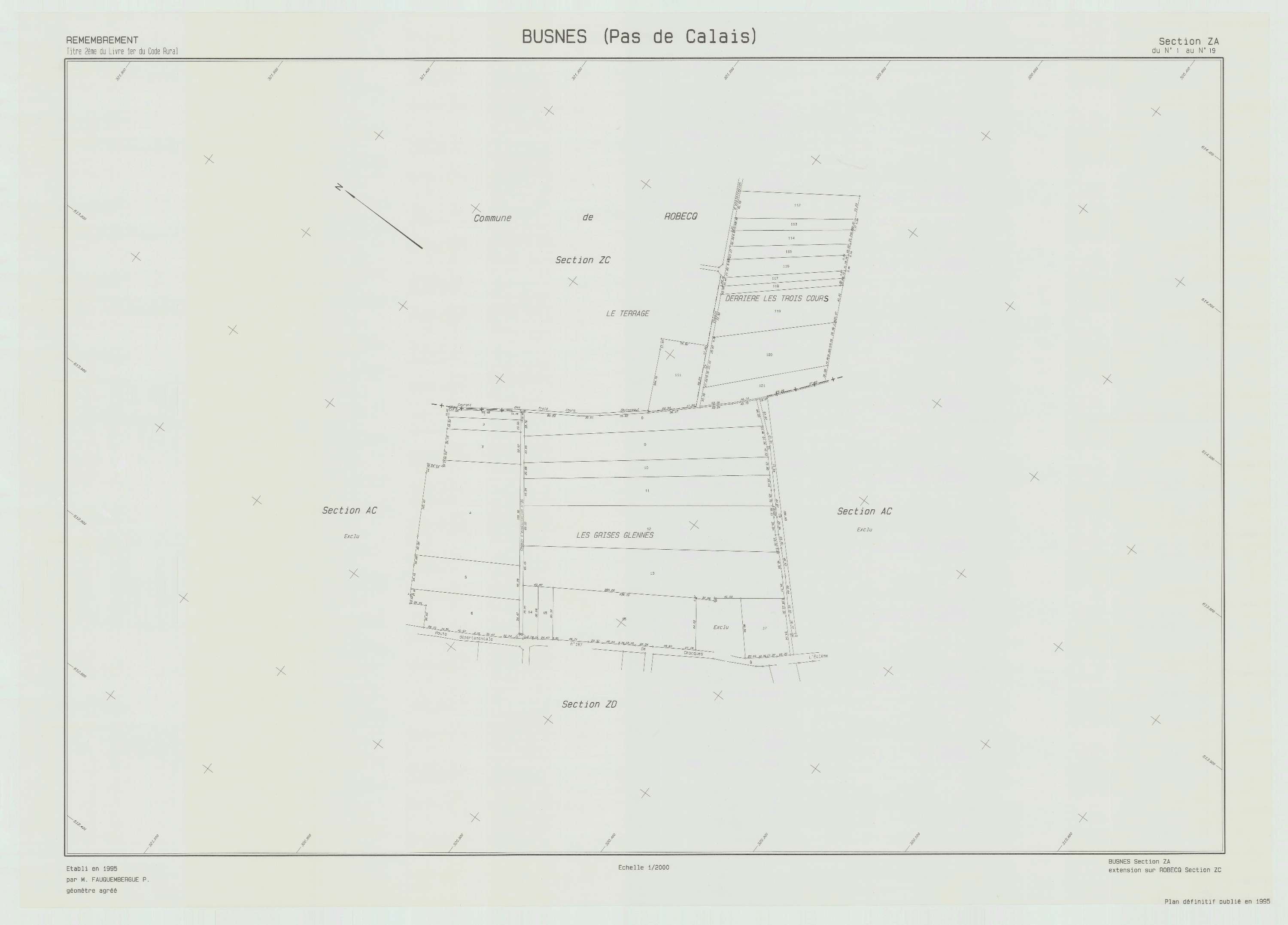 Busnes - Plan de remembrement : section ZA.