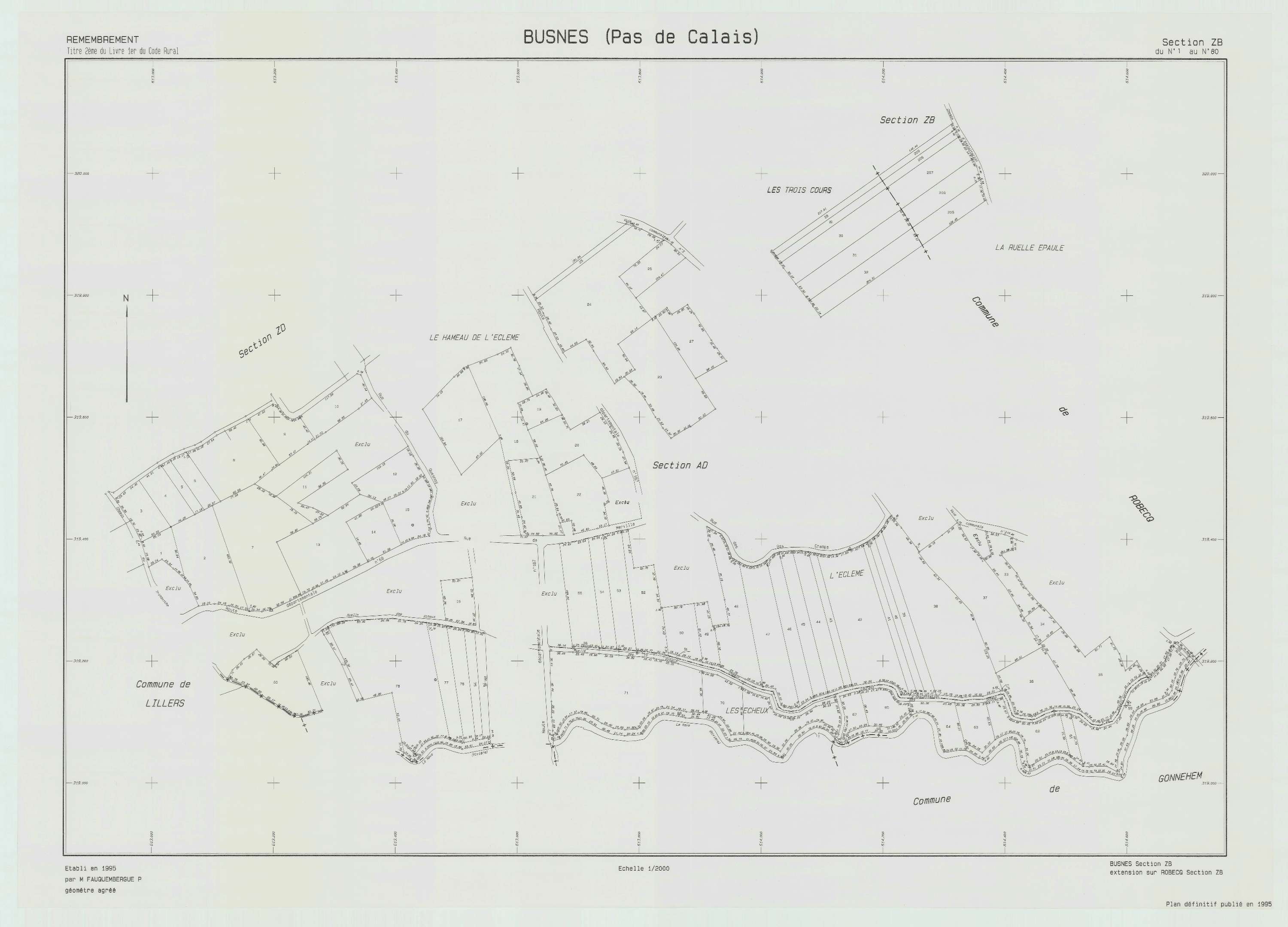 Busnes - Plan de remembrement : section ZB.
