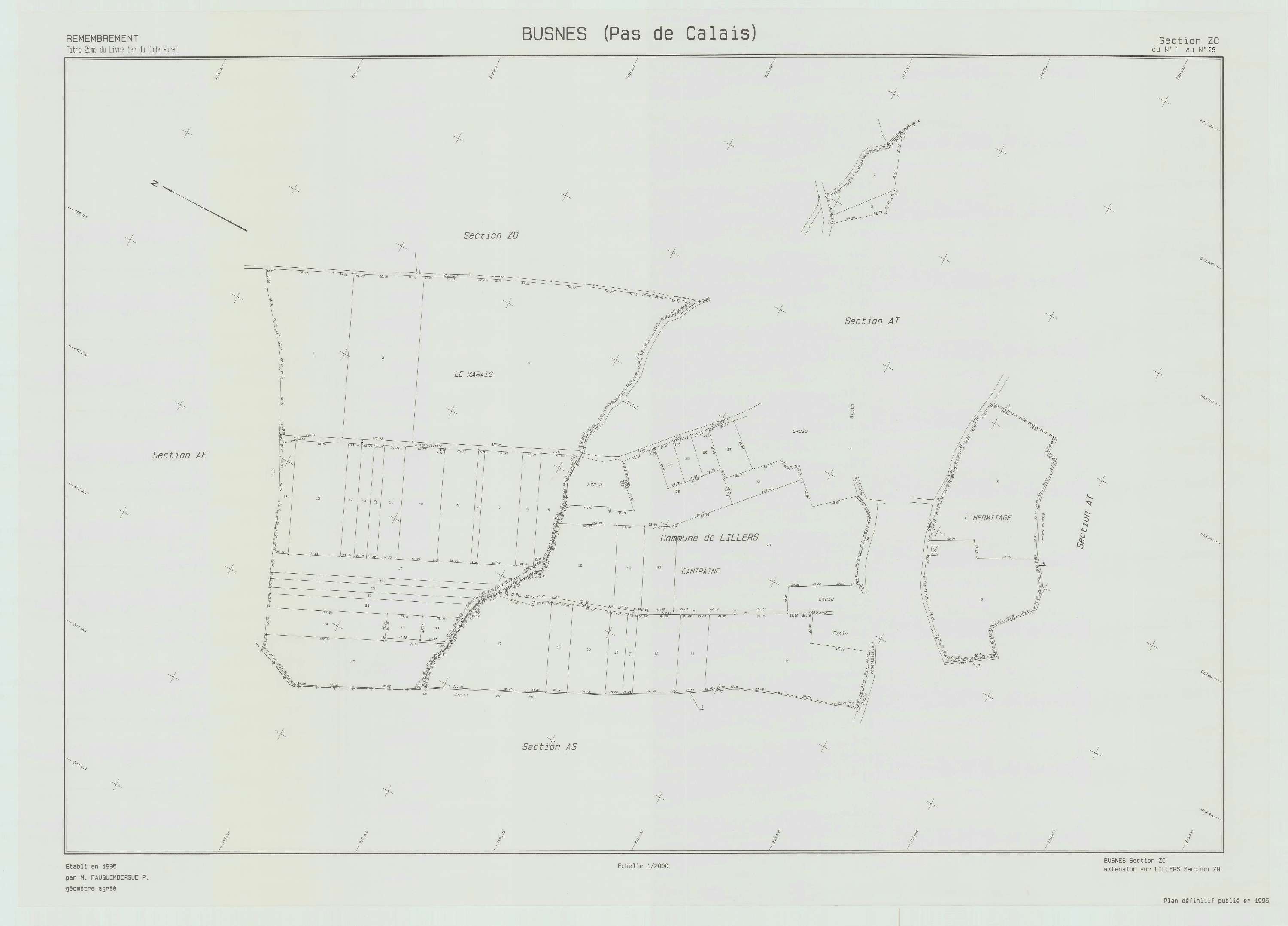 Busnes - Plan de remembrement : section ZC.
