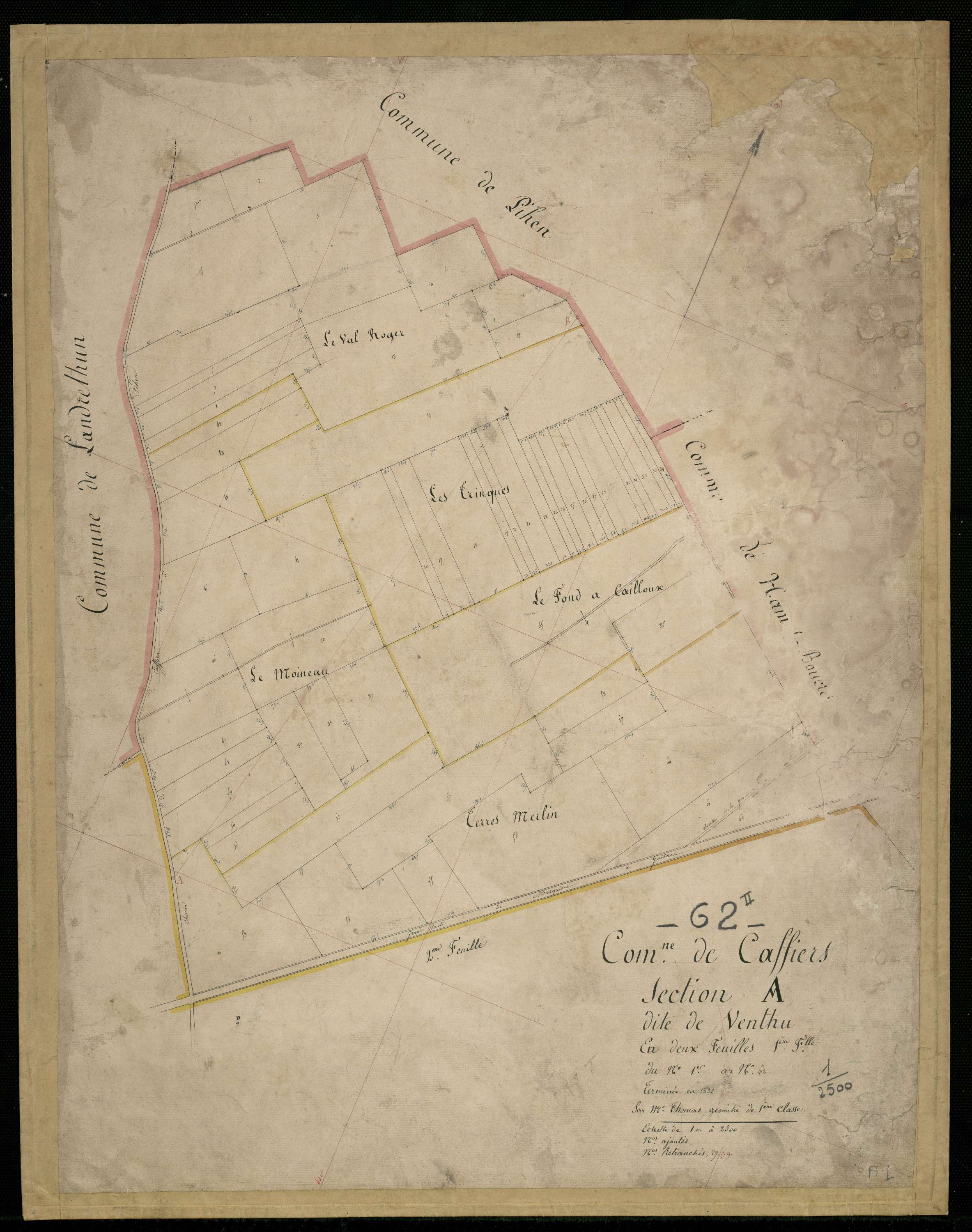 Caffiers - Section A, 1re feuille