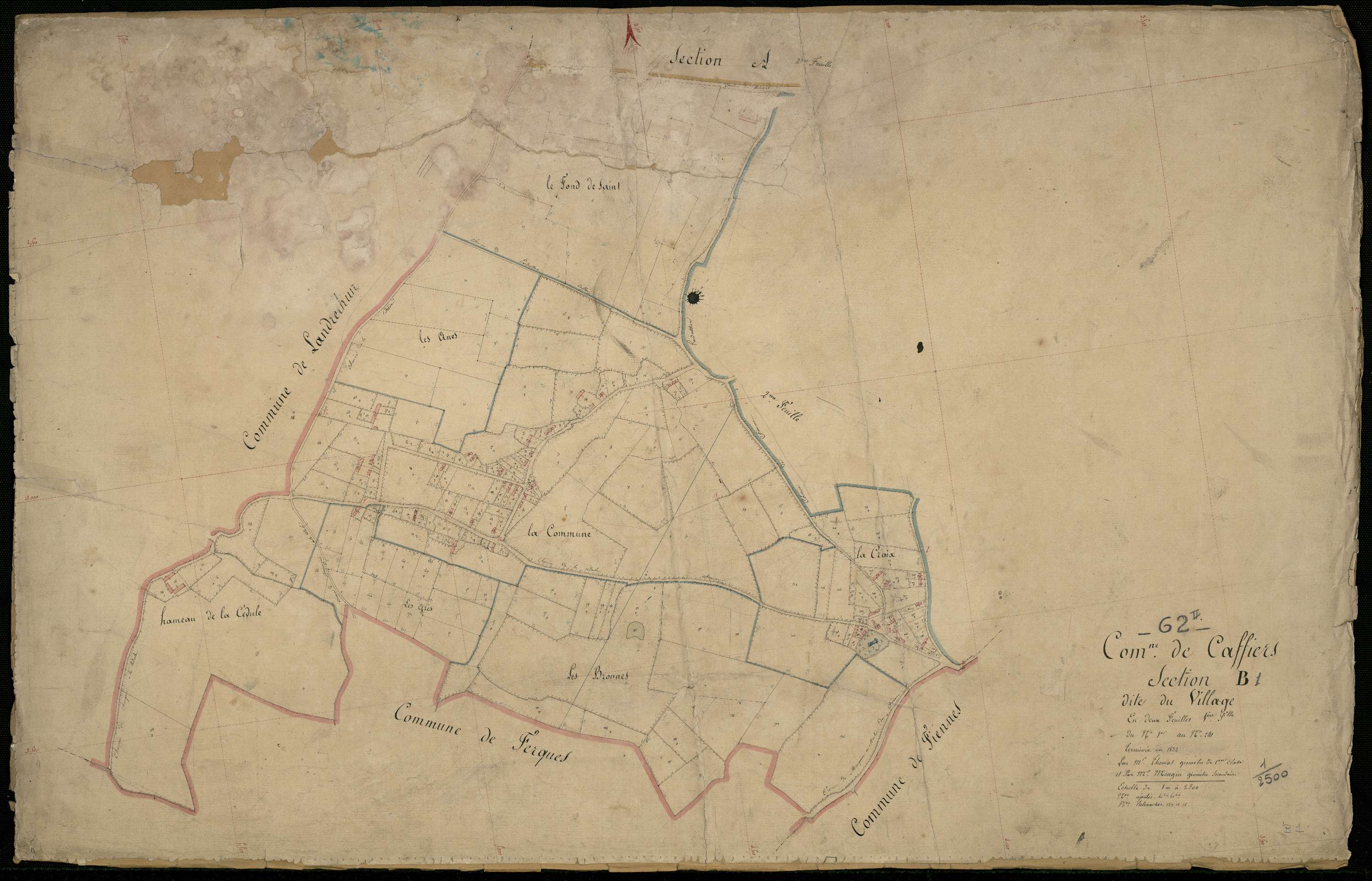 Caffiers - Section B, 1re feuille