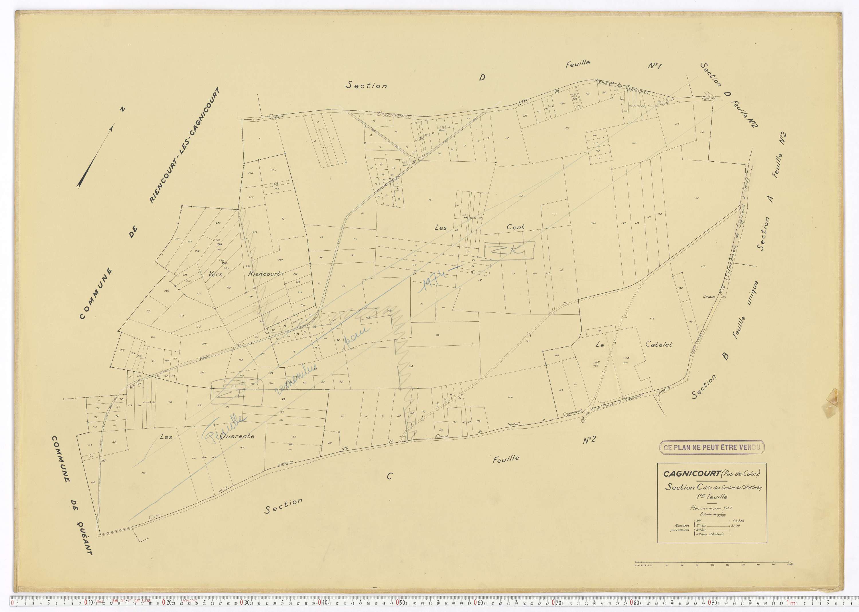 Cagnicourt - Section C, feuille 1.