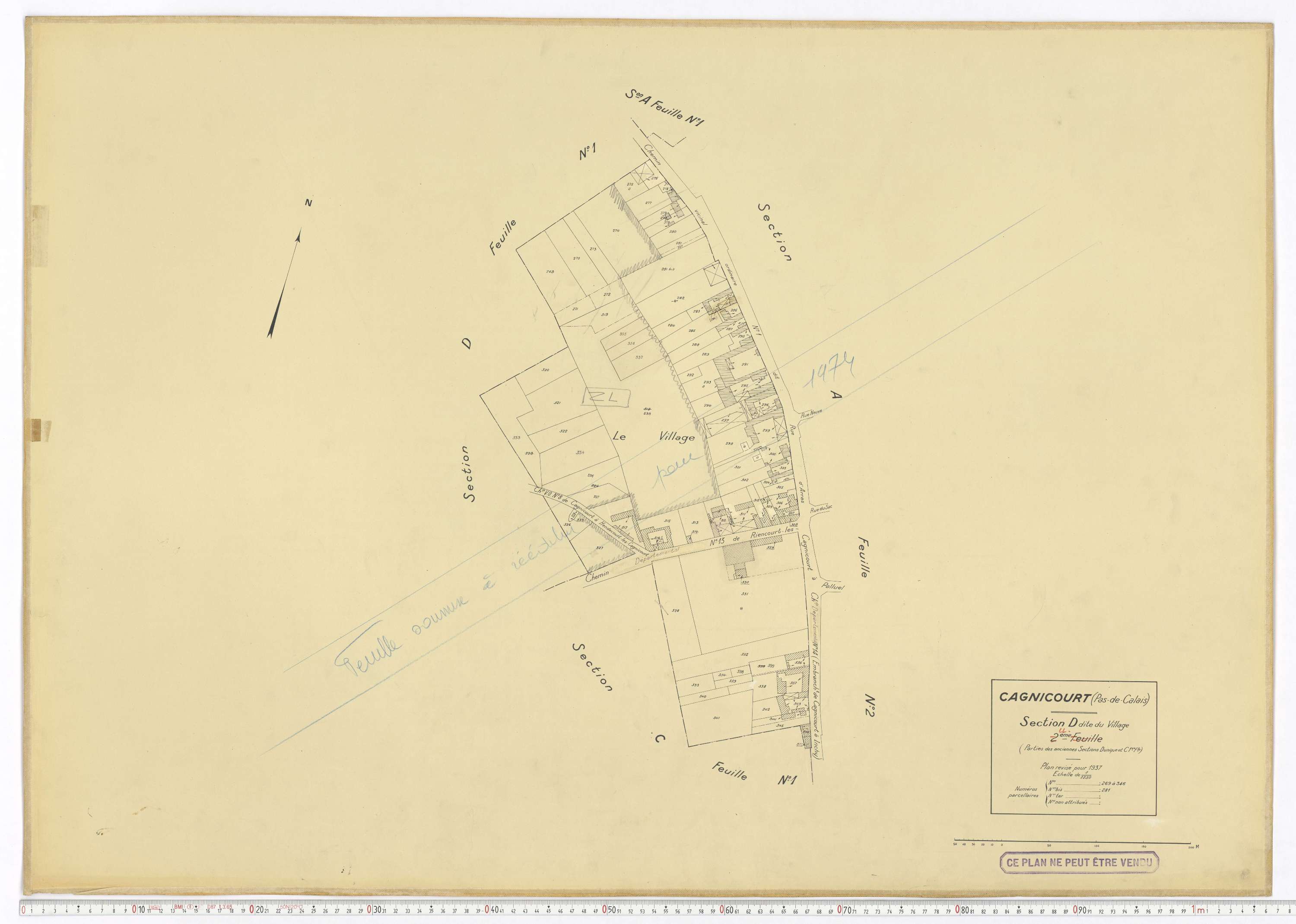 Cagnicourt - Section D, feuille 2.